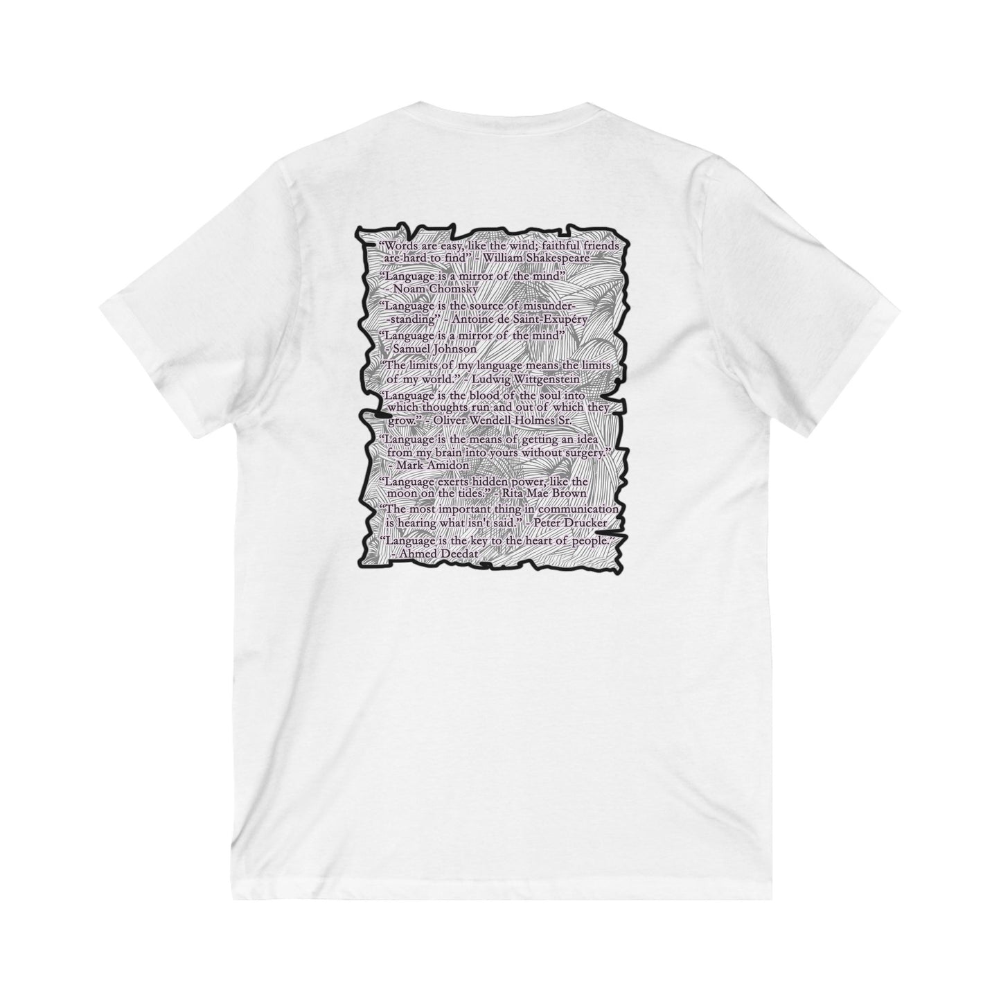 Different words which are spelled out to describe the opposite of it!! (Unisex Jersey Short Sleeve V-neck - Comfortable Everyday Wear)