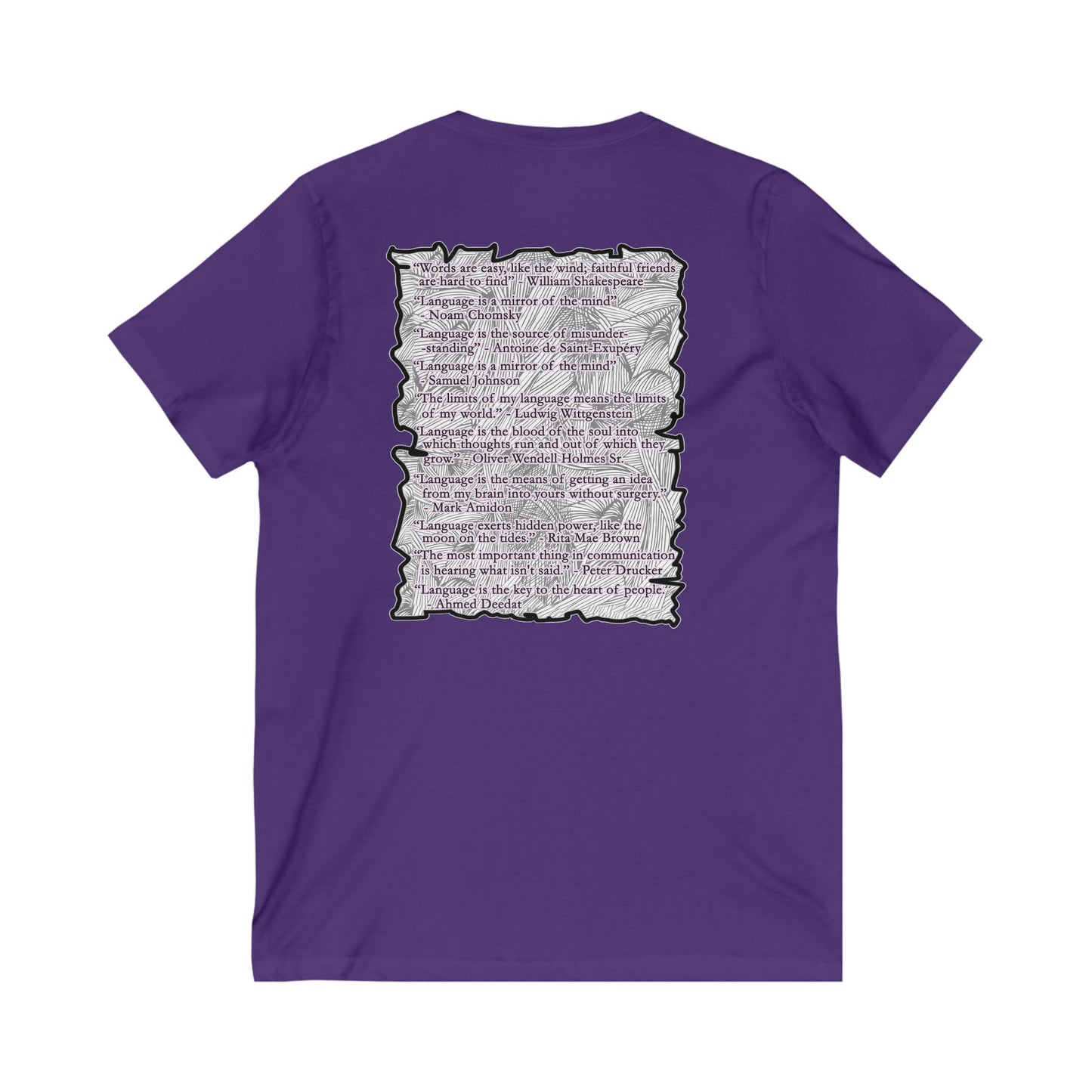 Different words which are spelled out to describe the opposite of it!! (Unisex Jersey Short Sleeve V-neck - Comfortable Everyday Wear)