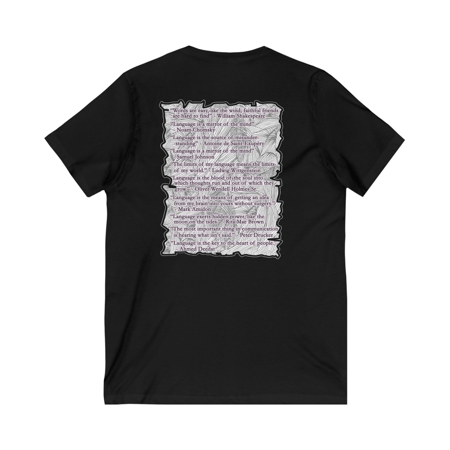 Different words which are spelled out to describe the opposite of it!! (Unisex Jersey Short Sleeve V-neck - Comfortable Everyday Wear)