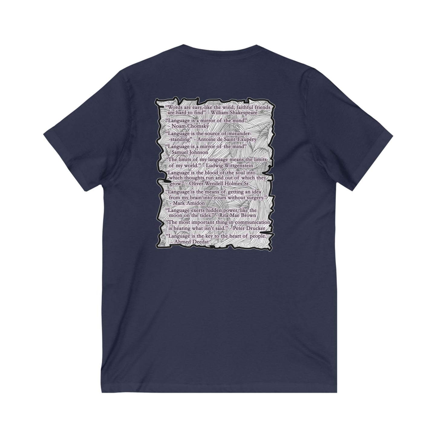 Different words which are spelled out to describe the opposite of it!! (Unisex Jersey Short Sleeve V-neck - Comfortable Everyday Wear)