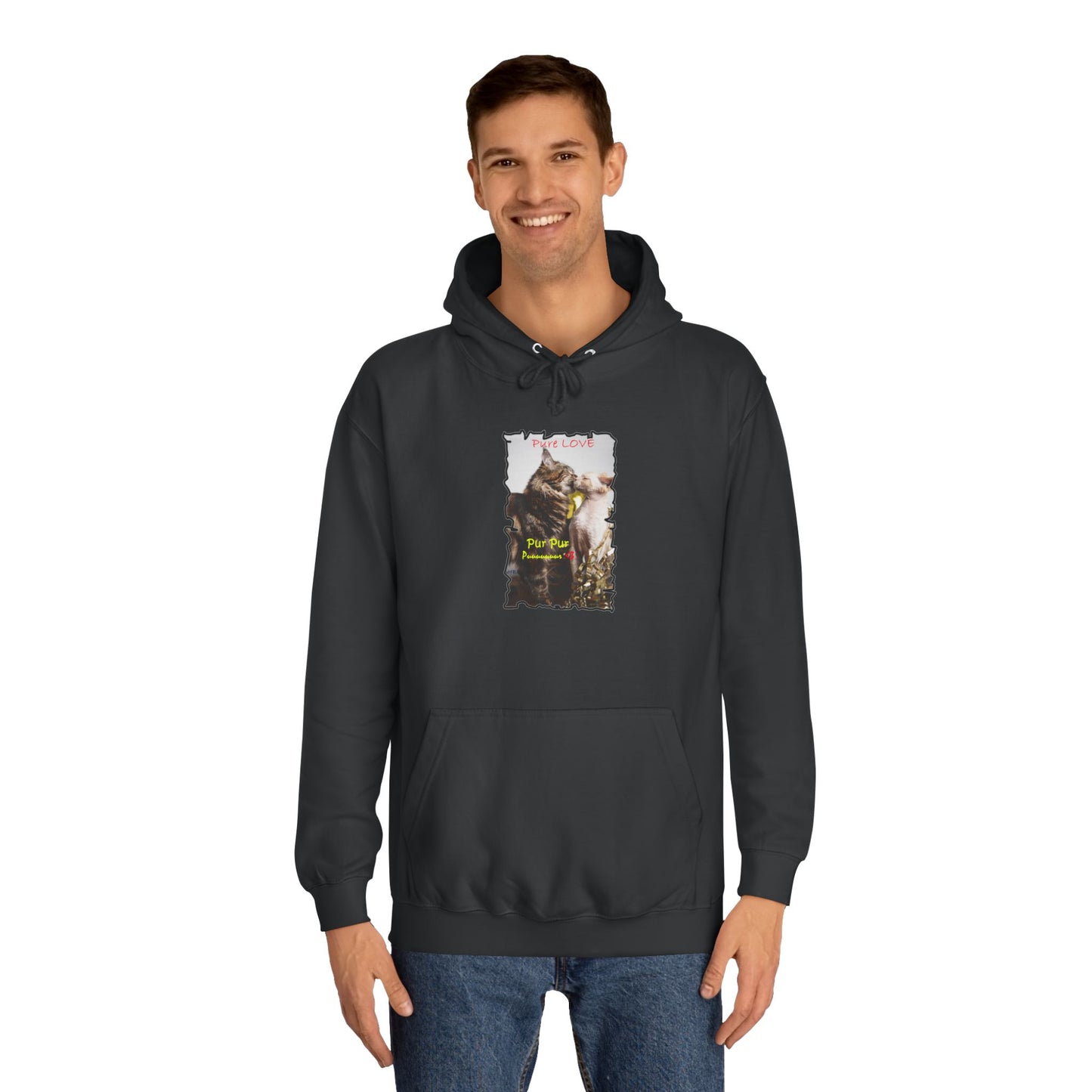 Get Yours Now -- Pure LOVE Cats kissing (Hoodie - Cozy and Durable)