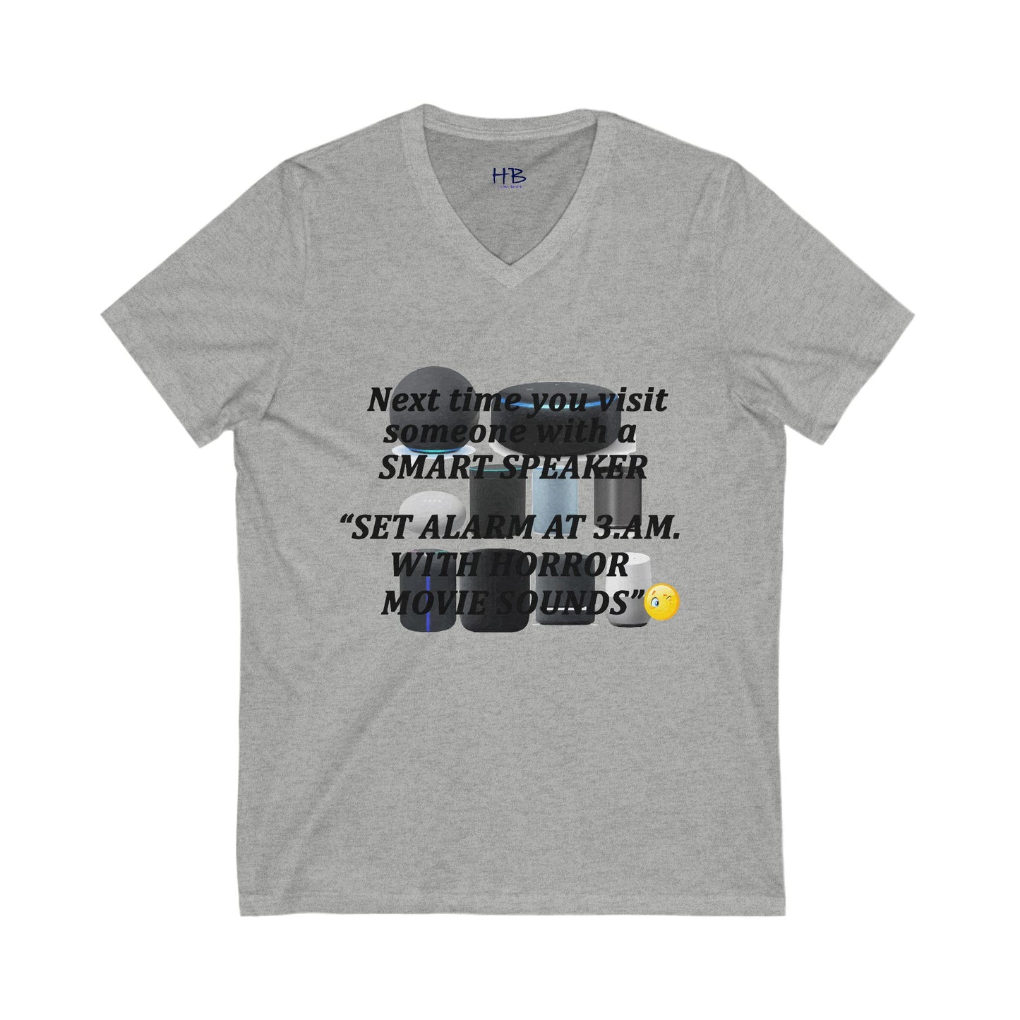 3 AM Horror movie sound  (Unisex Jersey Short Sleeve V-neck - Comfortable Everyday Wear)