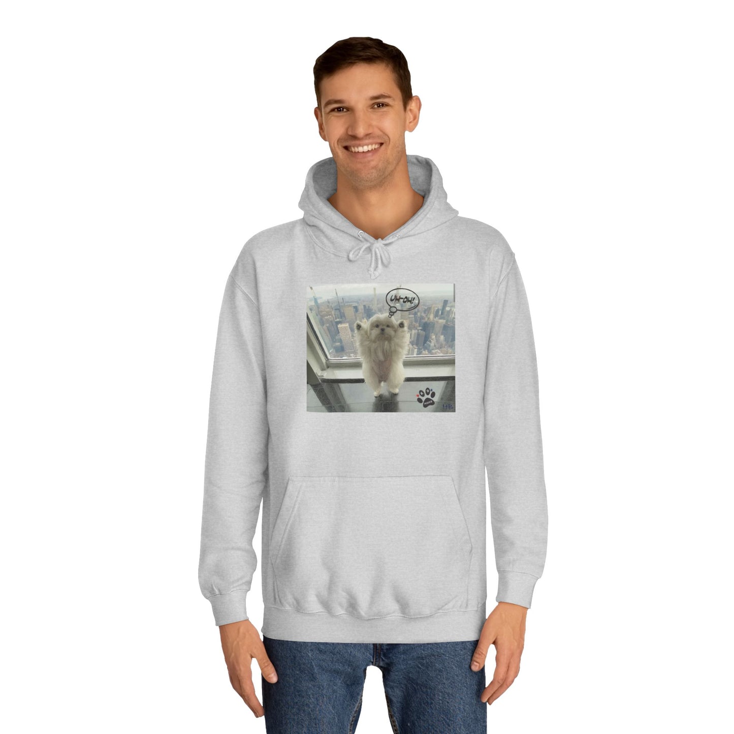 Bichon Maltese paws in the air in trouble with K9 dog patrol (Hoodie - Cozy and Durable)