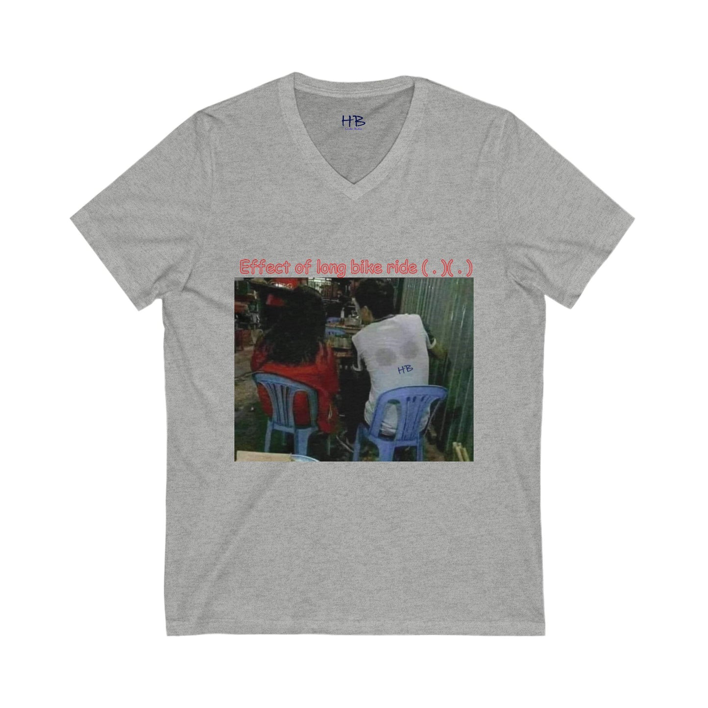 Effect of long bike ride ( . )( . ) (Unisex Jersey Short Sleeve V-neck - Comfortable Everyday Wear)