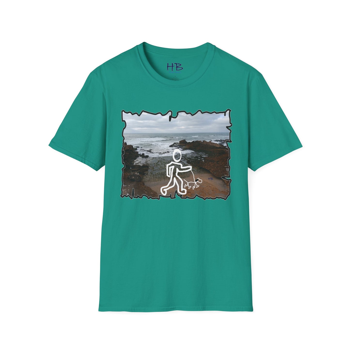 Rocky Shoreline Peaceful Oceanic; Harmony with Nature Garb Furry Friend Companion