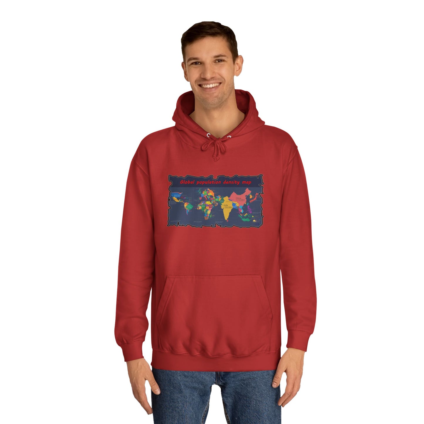 Get Yours Now -- Global density world population (Hoodie - Cozy and Durable)