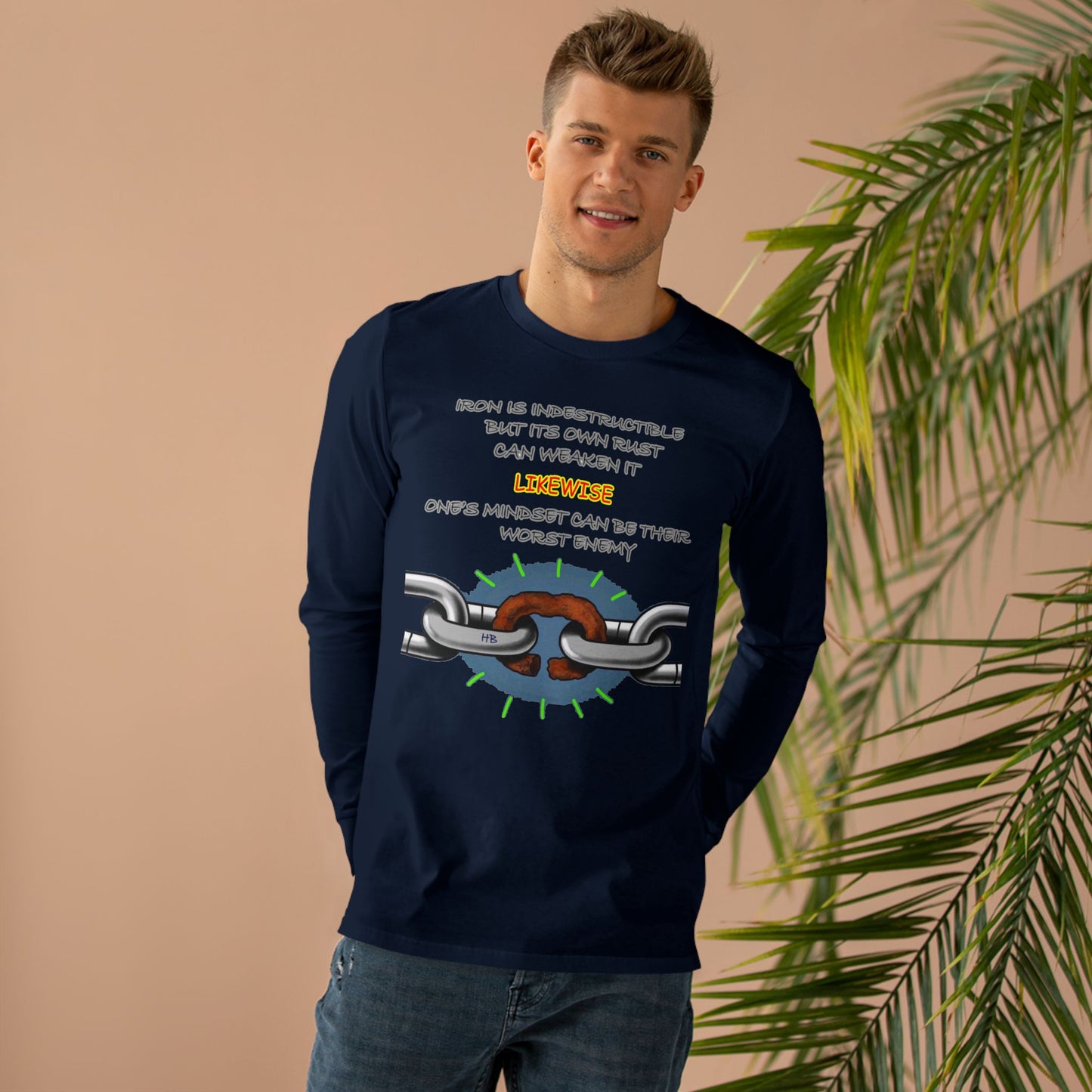 Get Yours Now -- Empowering Mental Resilience Mindset (Men's Base Longsleeve Tee - All-Season Wear)