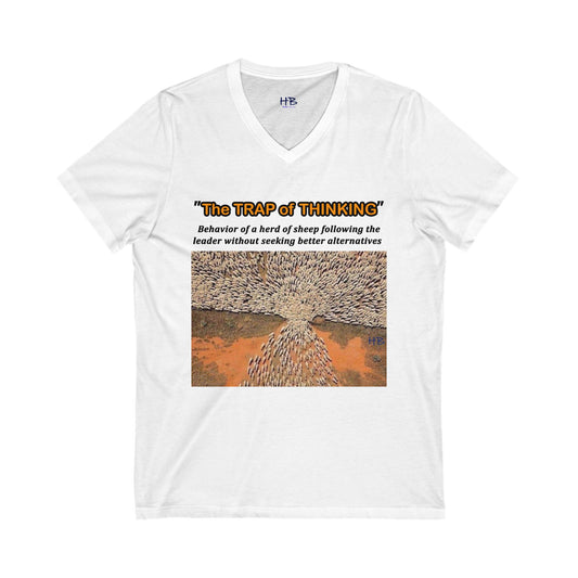 Thought-Provoking Independent Thinker (Unisex Jersey Short Sleeve V-neck - Comfortable Everyday Wear)