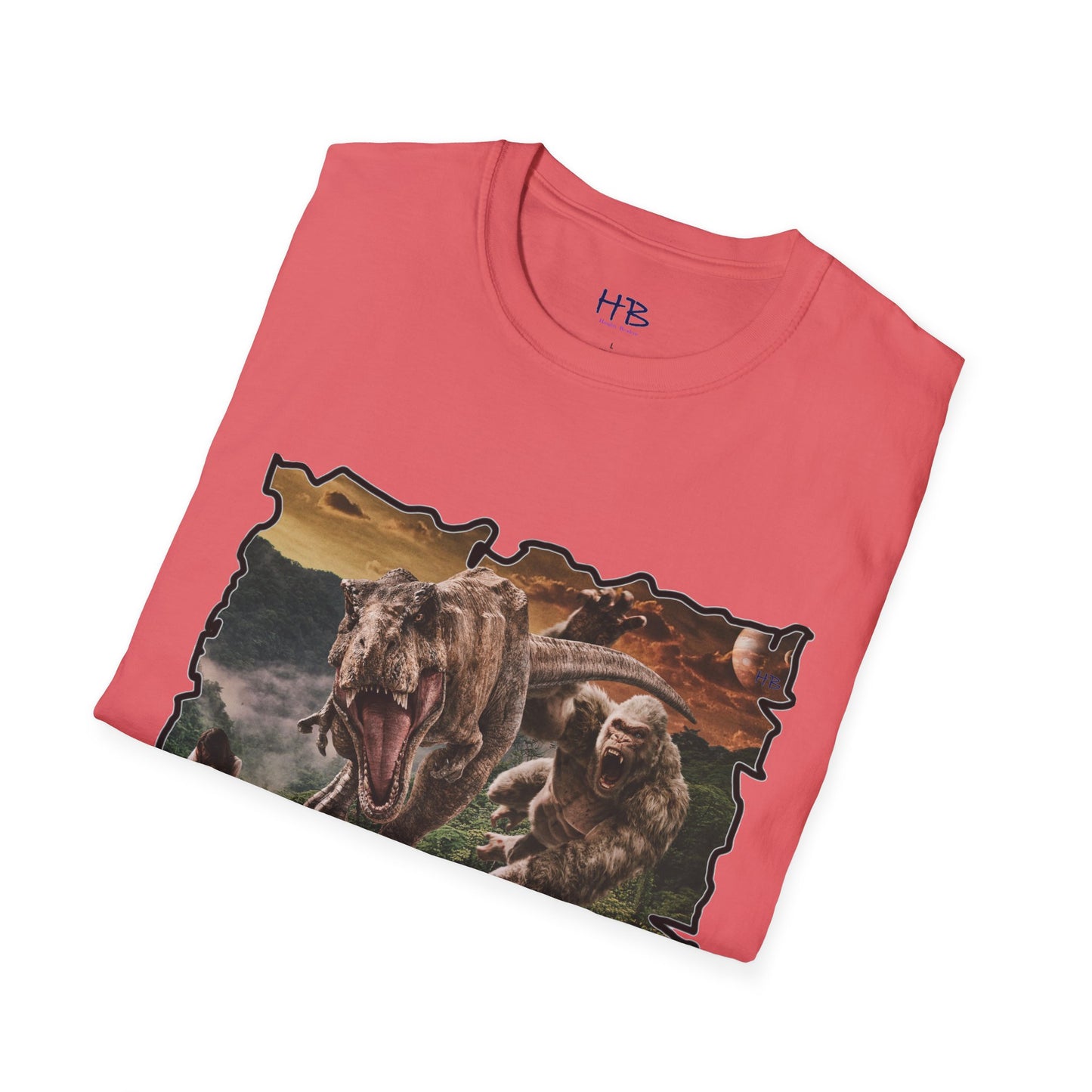 Gorilla vs T-Rex saving woman in distress