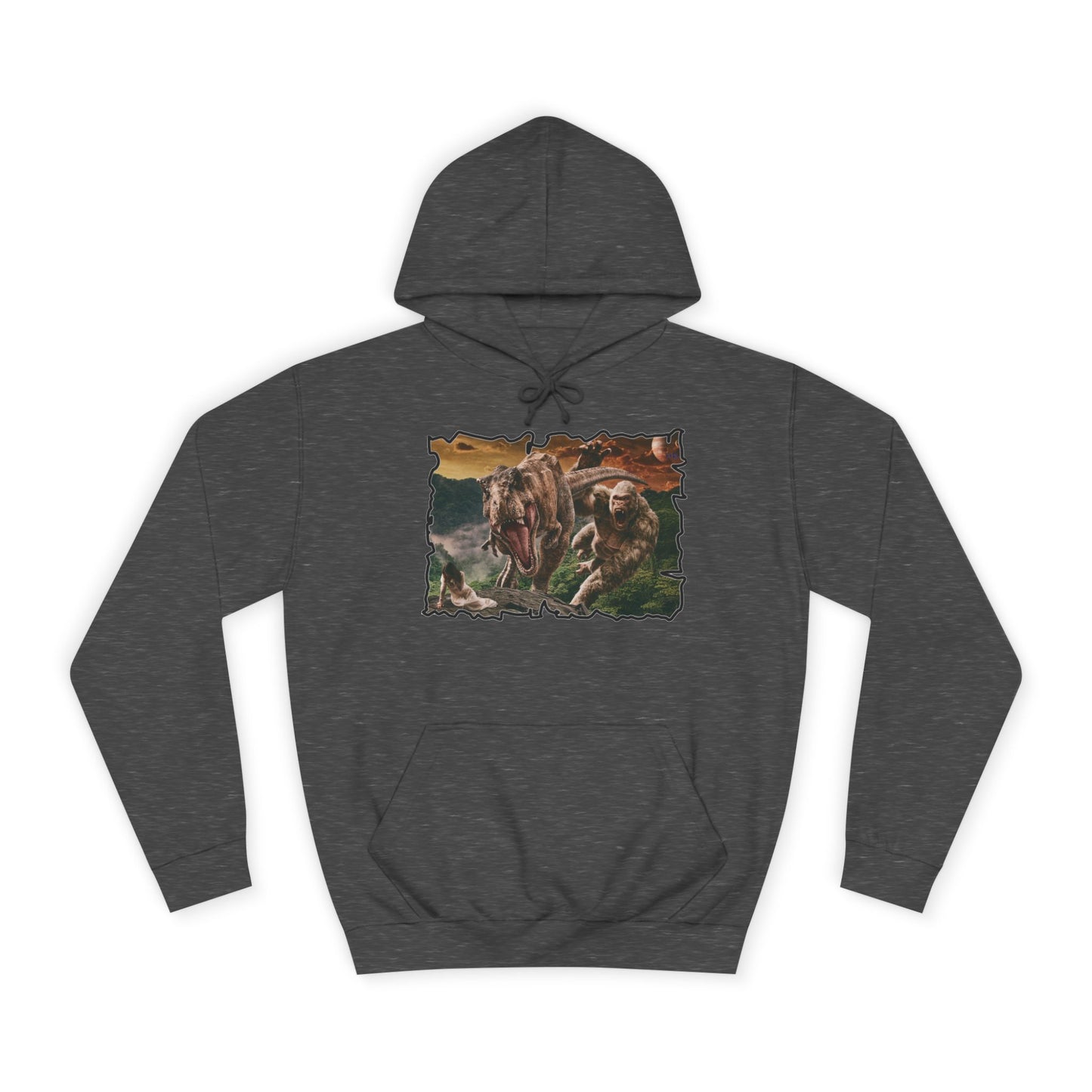 Get Yours Now -- Gorilla vs T-Rex saving woman in distress  (Hoodie - Cozy and Durable)