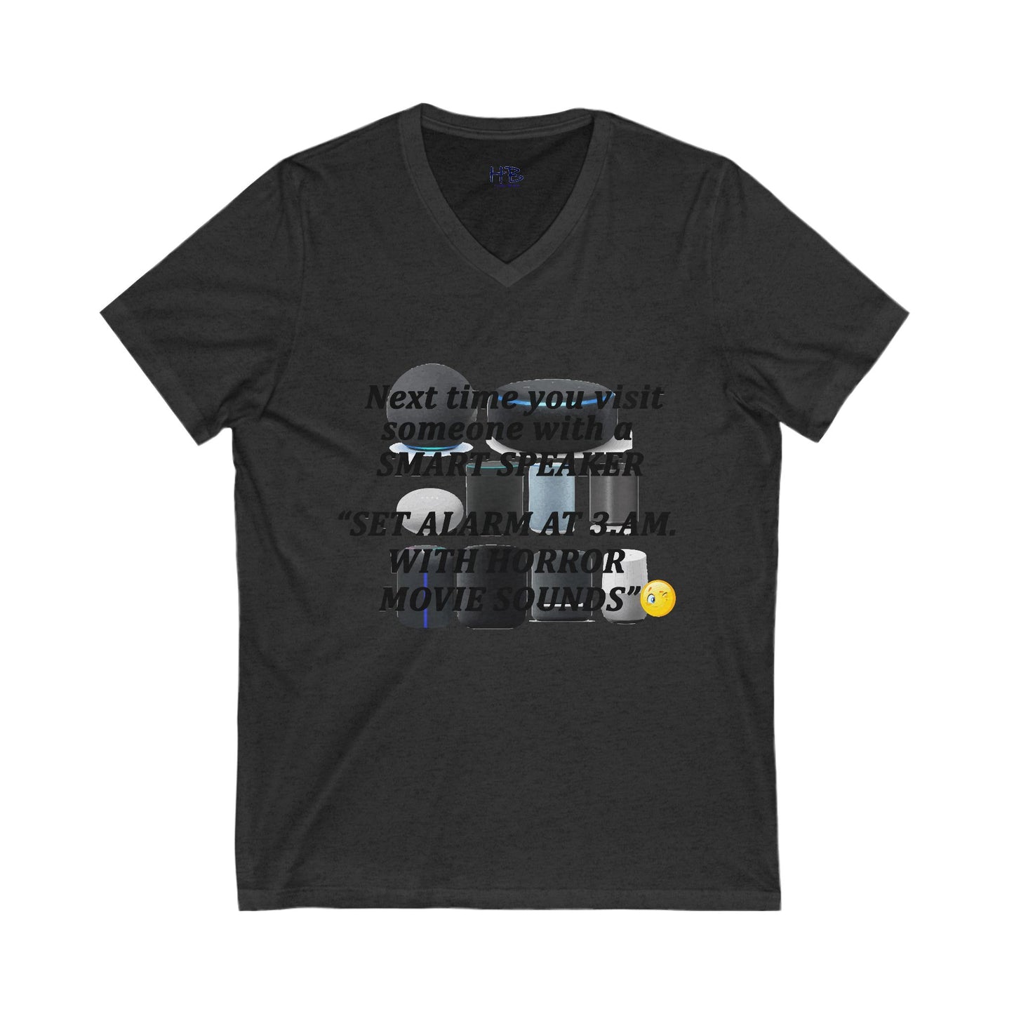 3 AM Horror movie sound  (Unisex Jersey Short Sleeve V-neck - Comfortable Everyday Wear)