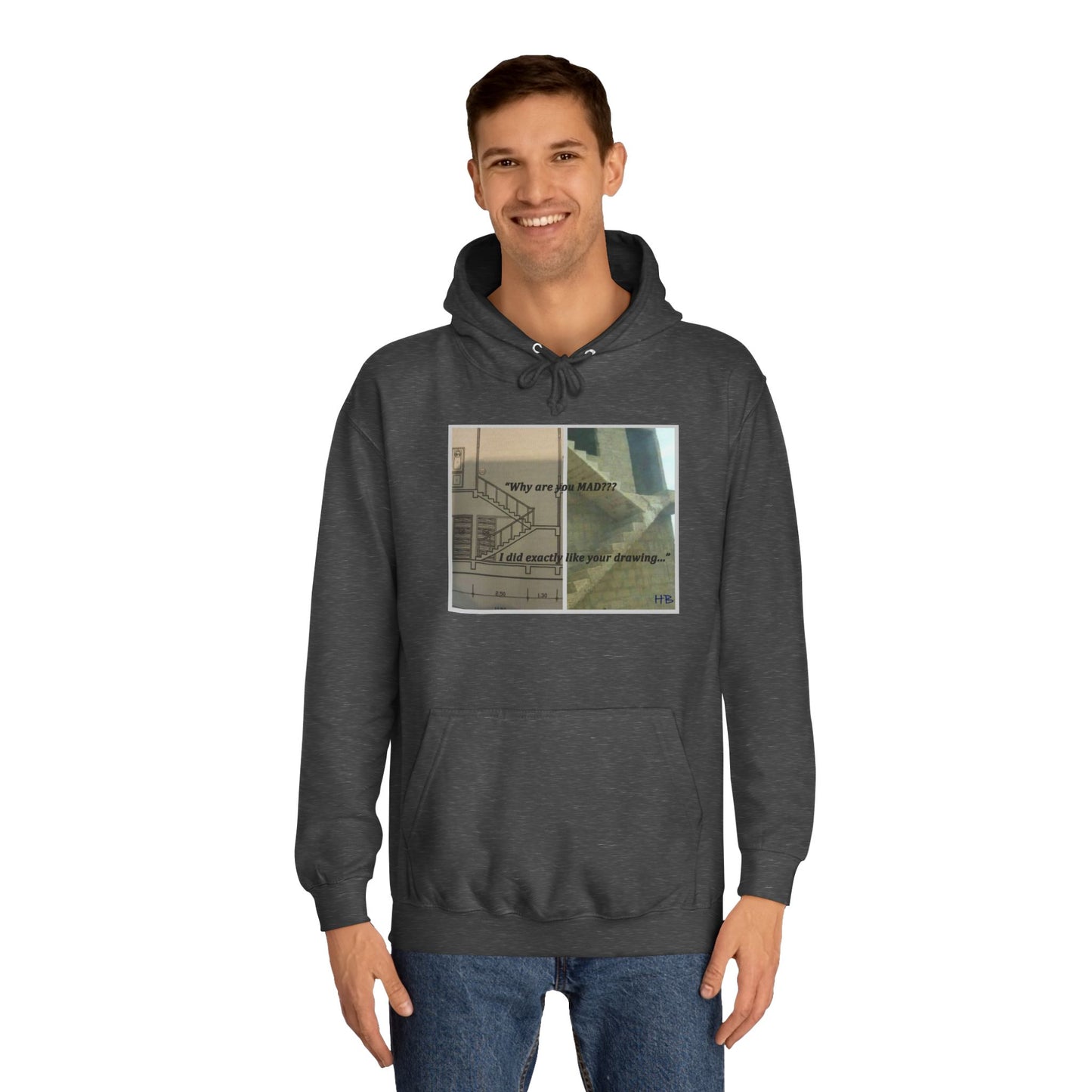 Get Yours Now -- Comical Architectural Irony Stairs Sketch (Hoodie - Cozy and Durable)