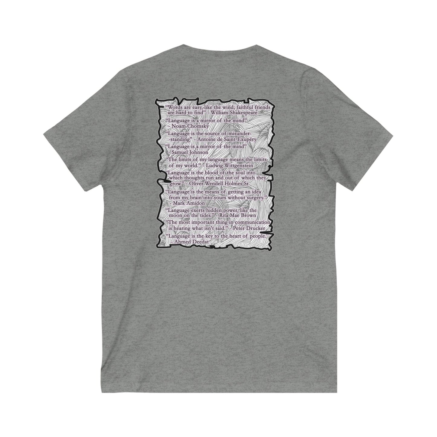 Different words which are spelled out to describe the opposite of it!! (Unisex Jersey Short Sleeve V-neck - Comfortable Everyday Wear)