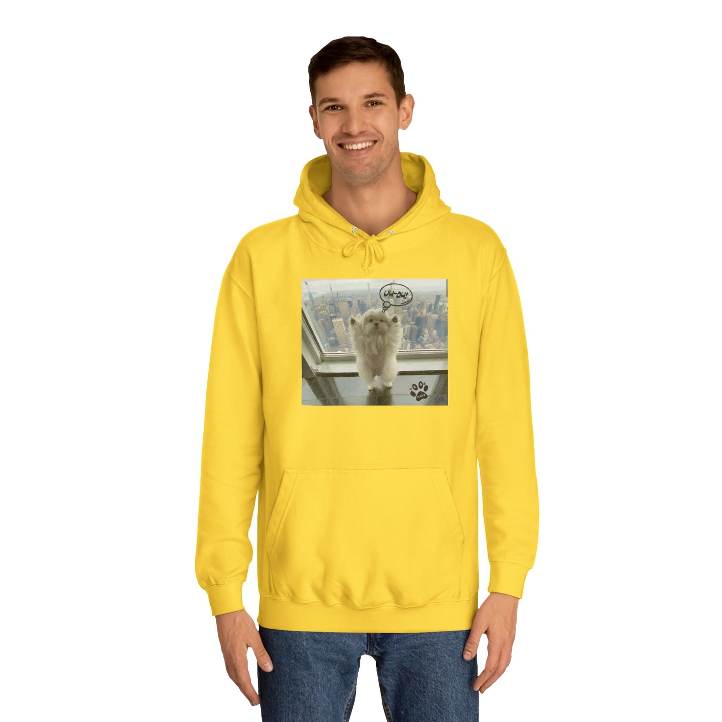 Bichon Maltese paws in the air in trouble with K9 dog patrol (Hoodie - Cozy and Durable)