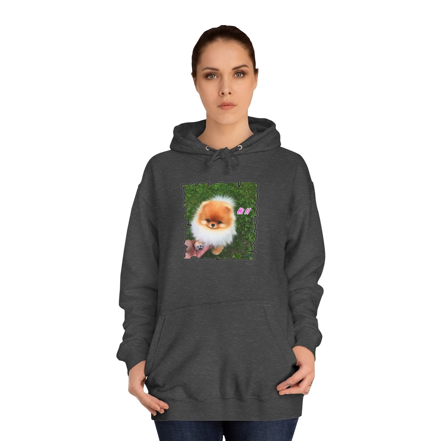 "Hi !!" Tiny adorable Bichon Maltese (Hoodie - Cozy and Durable)