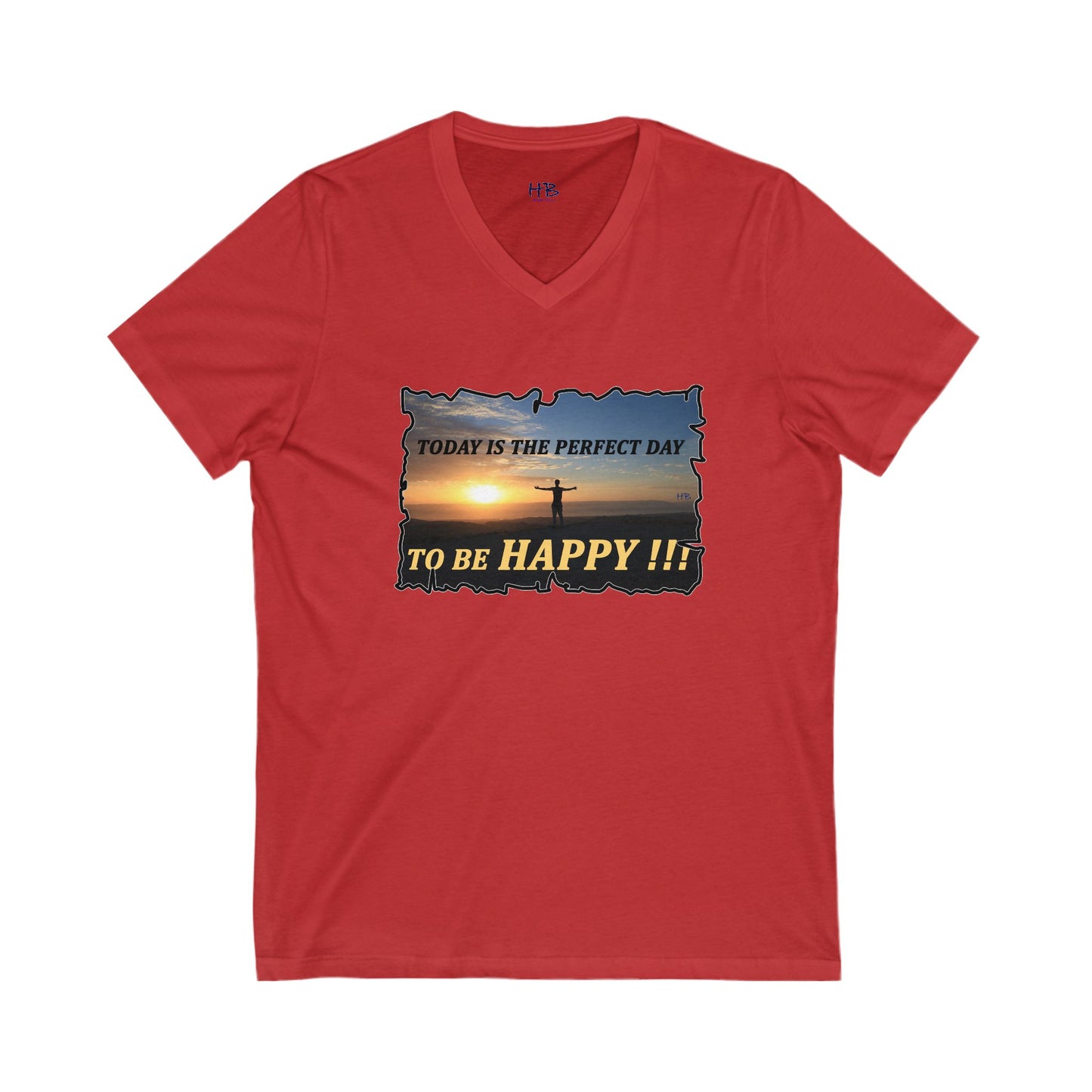 Joyful Sunrise for New Day Optimism (Unisex Jersey Short Sleeve V-neck - Comfortable Everyday Wear)
