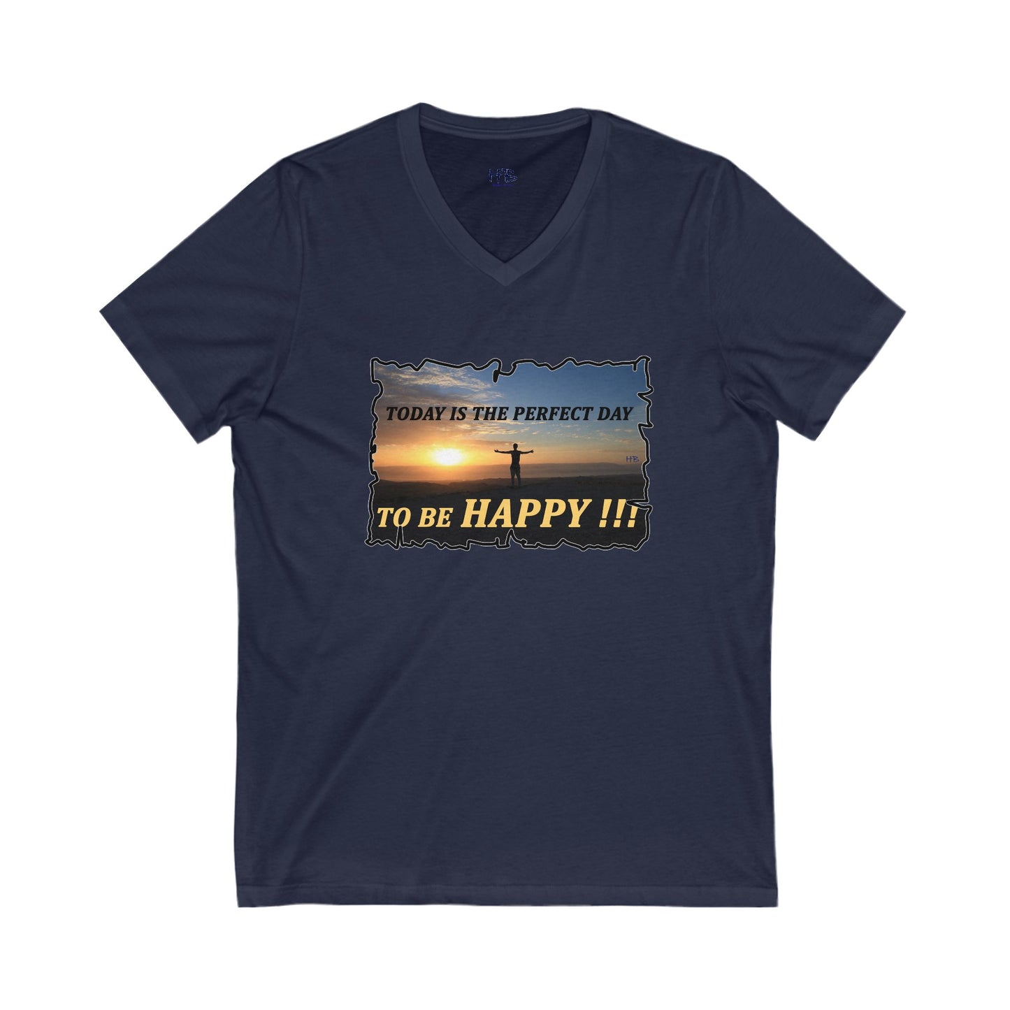 Joyful Sunrise for New Day Optimism (Unisex Jersey Short Sleeve V-neck - Comfortable Everyday Wear)