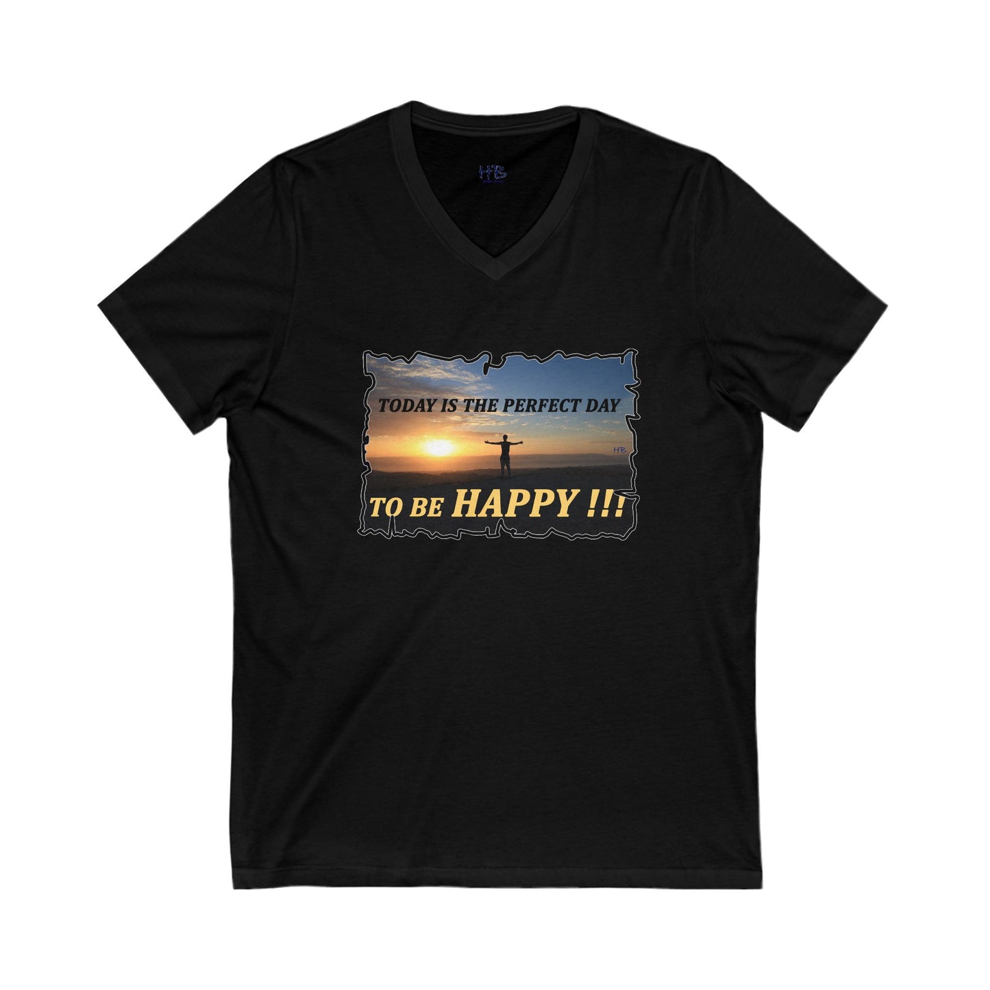 Joyful Sunrise for New Day Optimism (Unisex Jersey Short Sleeve V-neck - Comfortable Everyday Wear)