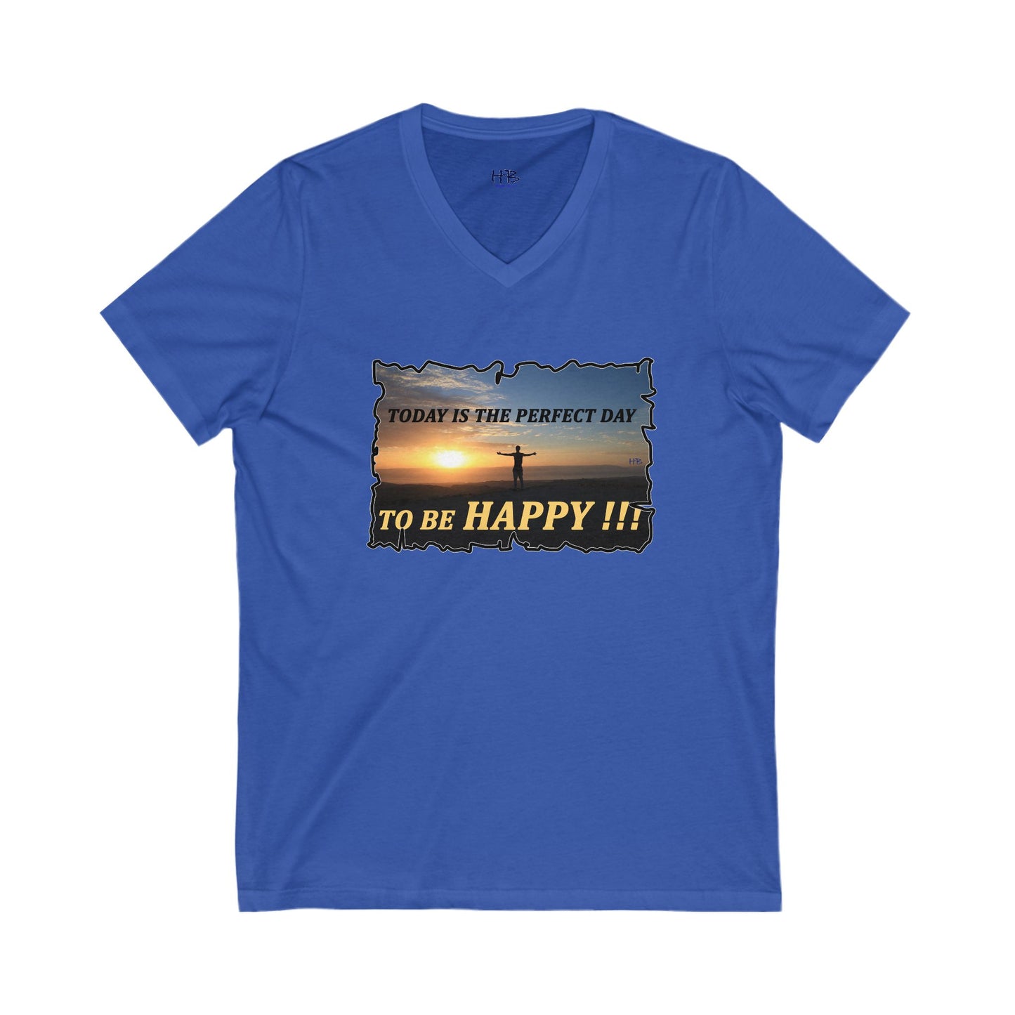 Joyful Sunrise for New Day Optimism (Unisex Jersey Short Sleeve V-neck - Comfortable Everyday Wear)