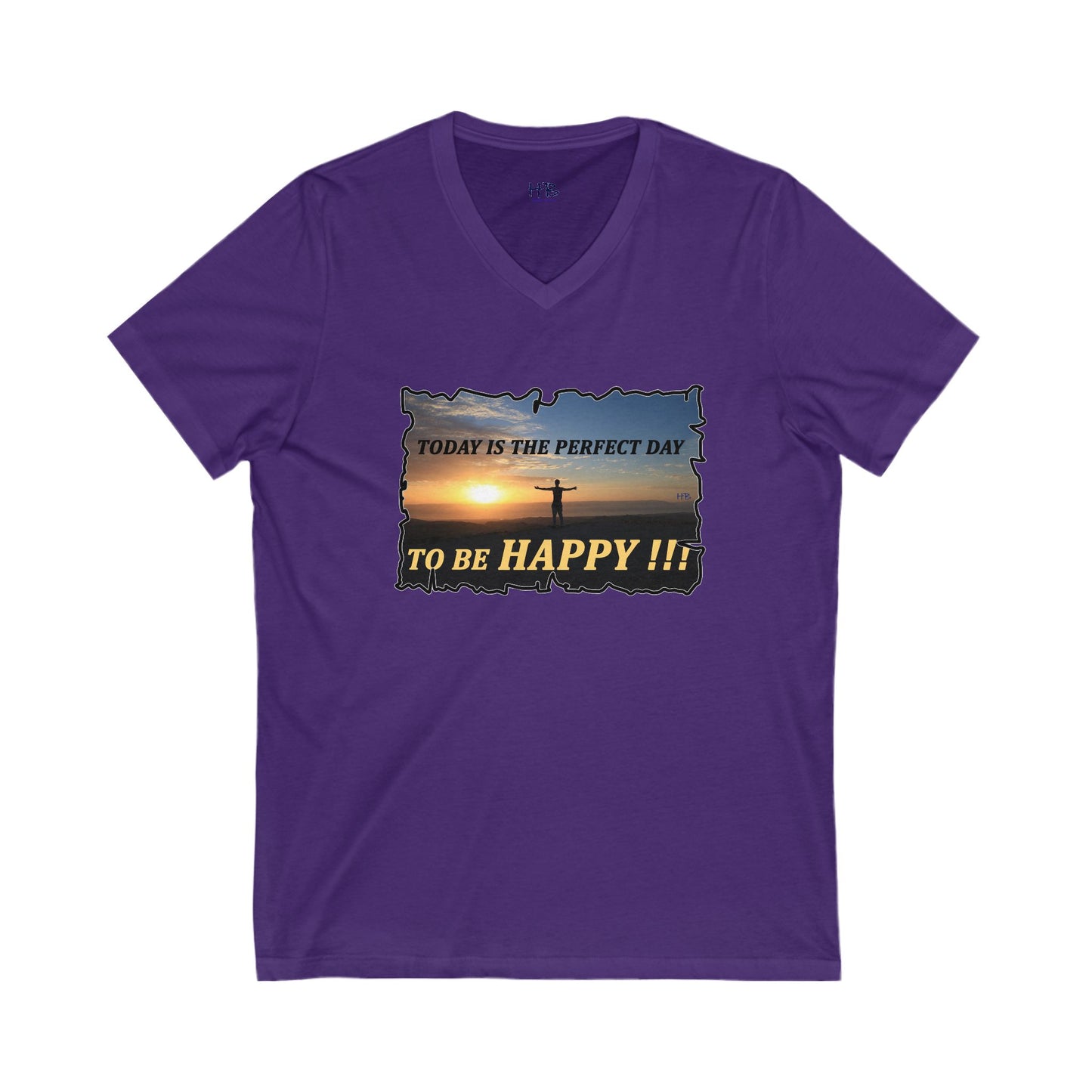Joyful Sunrise for New Day Optimism (Unisex Jersey Short Sleeve V-neck - Comfortable Everyday Wear)