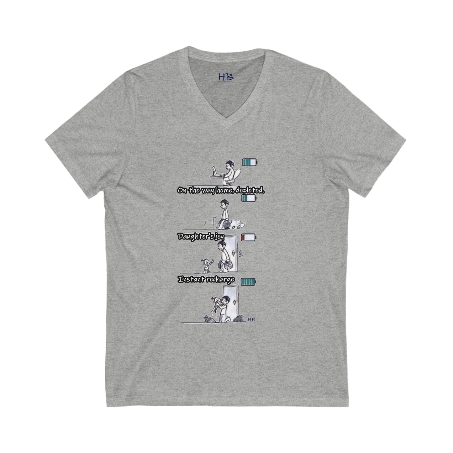 Life's Canvas Daily Energies Unleashed; Day in, Day Out From Office to Home using Threads of Resilience (Unisex Jersey Short Sleeve V-neck - Comfortable Everyday Wear)