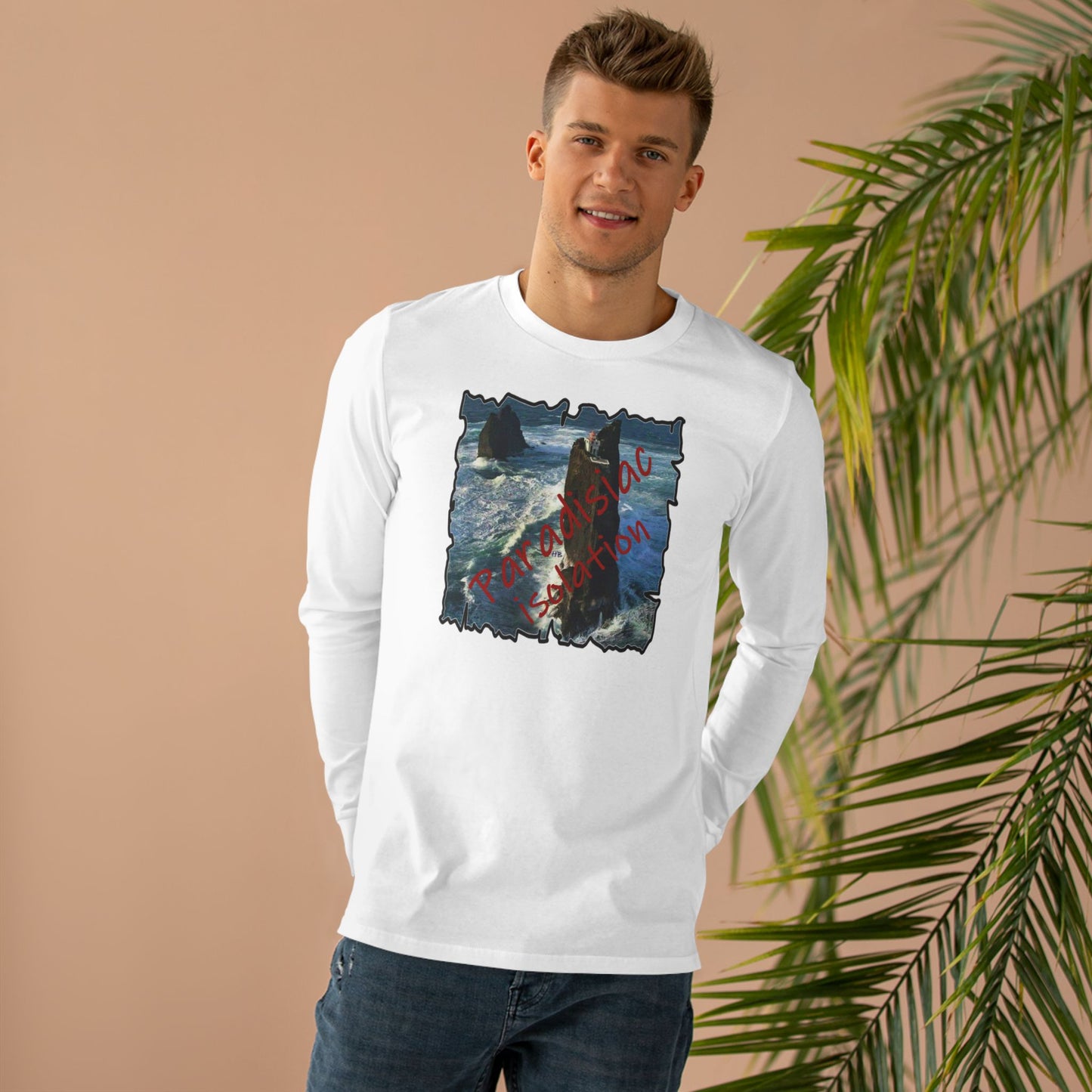 Serene Paradisiac Isolation (Men's Base Longsleeve Tee - All-Season Wear)