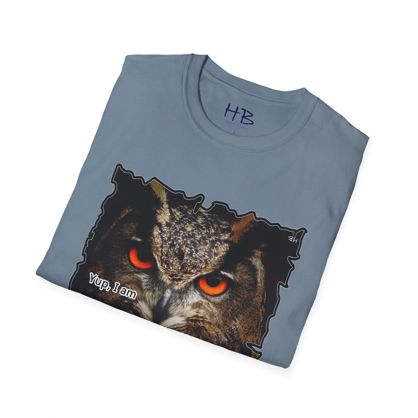 Spotted Owl "Upside-down" Orange mysterious eyes prowling in the dark