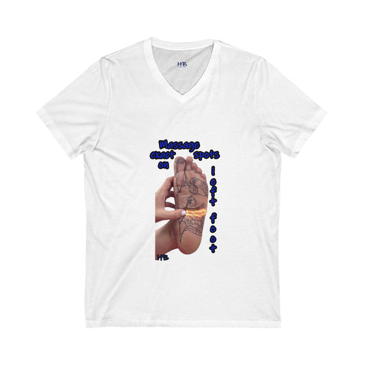 Foot-Palm Wellness Organic Harmony;  Self-Care Holistic Healthwear (Unisex Jersey Short Sleeve V-neck - Comfortable Everyday Wear)