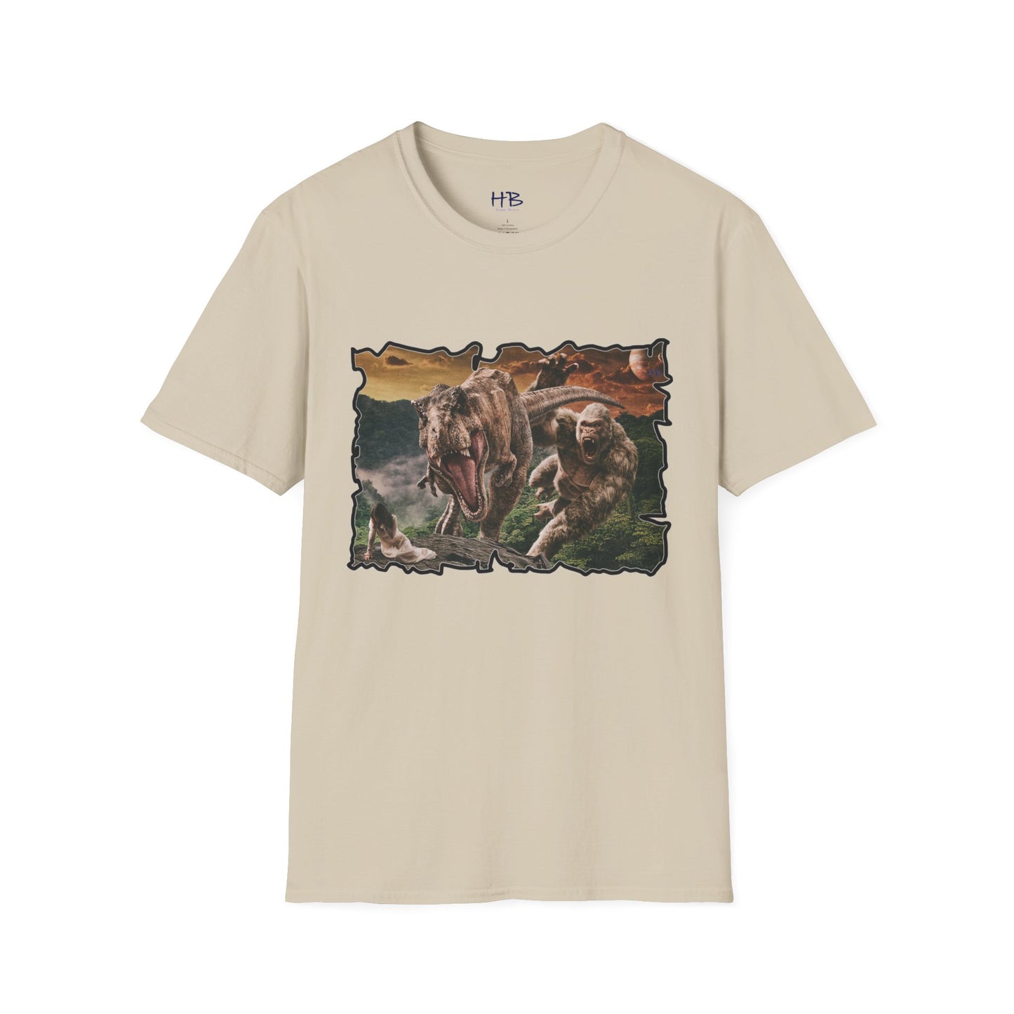 Gorilla vs T-Rex saving woman in distress