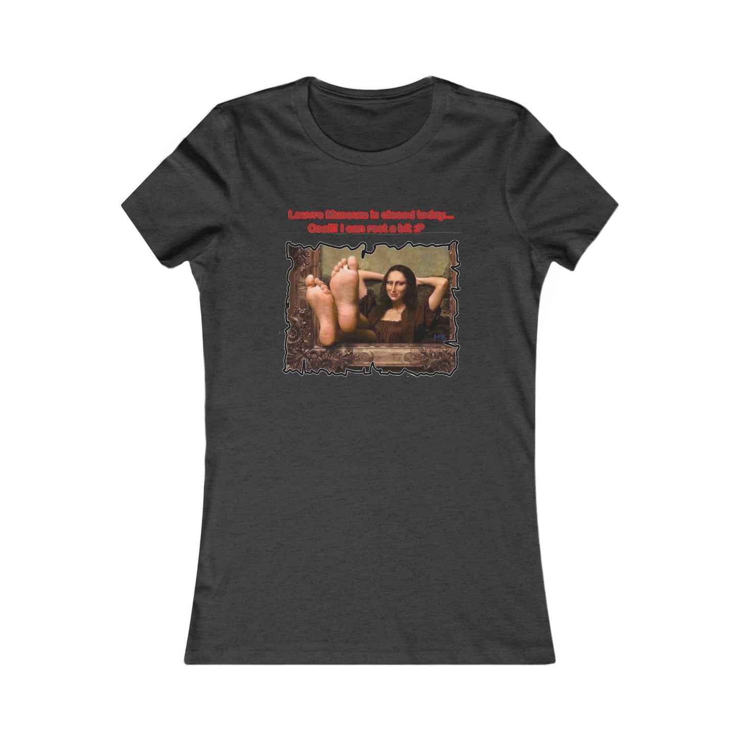 Mischievous Playful Mona Lisa (Women - Premium Cotton Tee)
