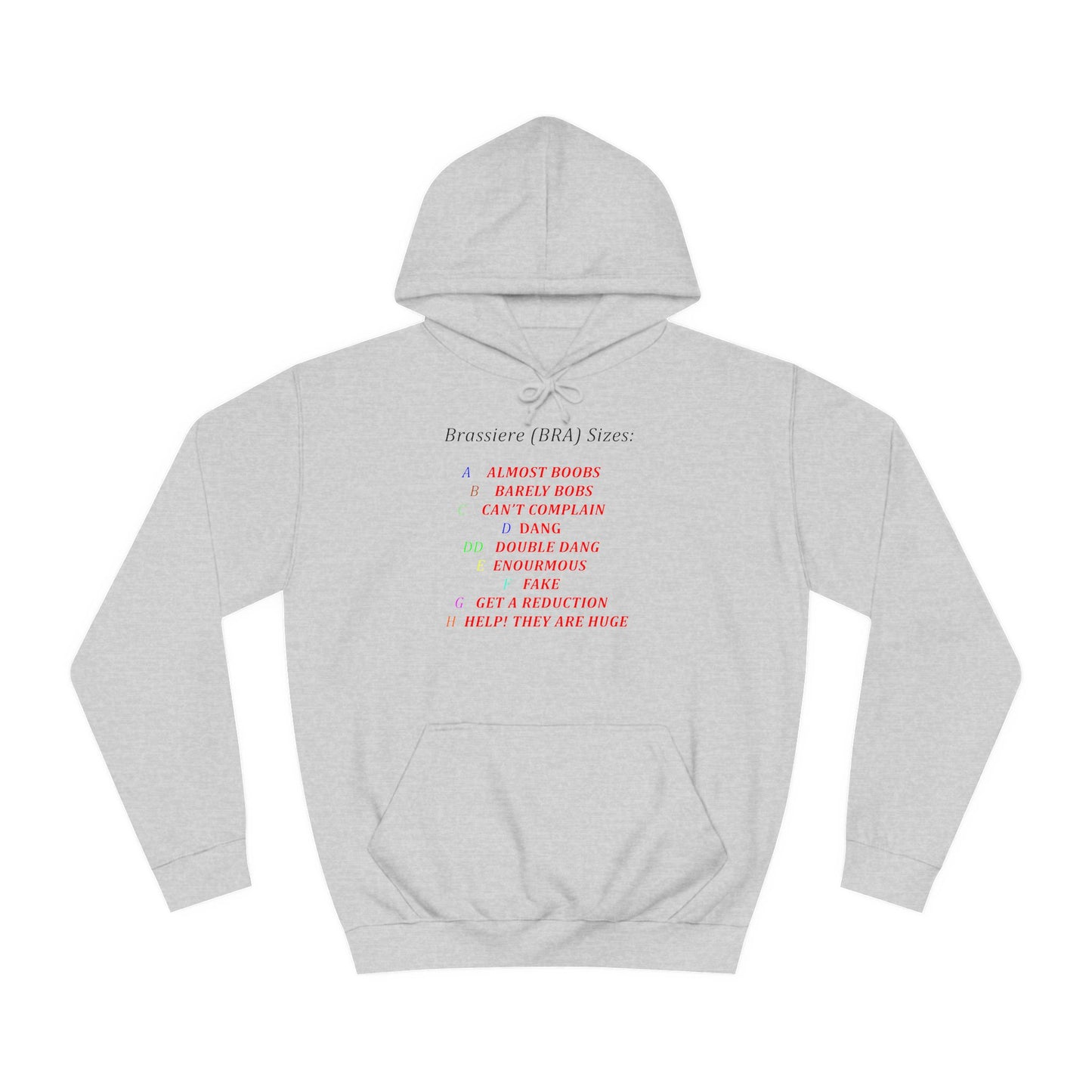 Get Yours Now -- Humorous Bra Sizing Chart (Hoodie - Cozy and Durable)