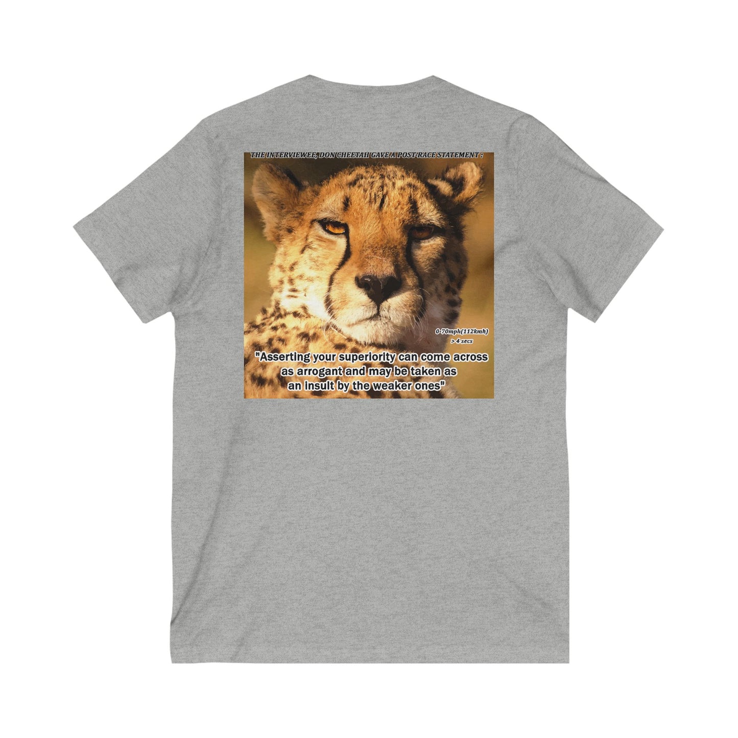 Don Cheetah vs Whippet doggies (Unisex Jersey Short Sleeve V-neck - Comfortable Everyday Wear)