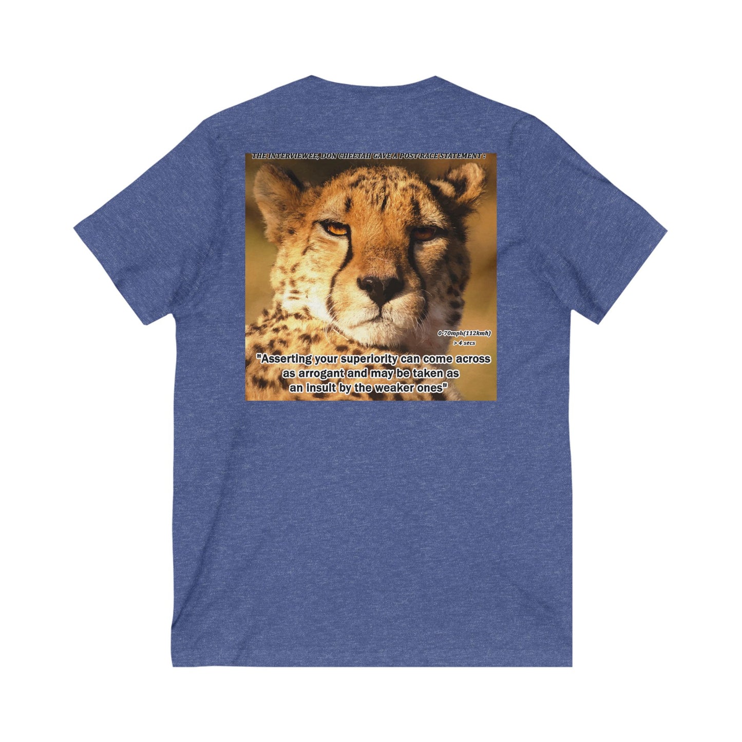 Don Cheetah vs Whippet doggies (Unisex Jersey Short Sleeve V-neck - Comfortable Everyday Wear)