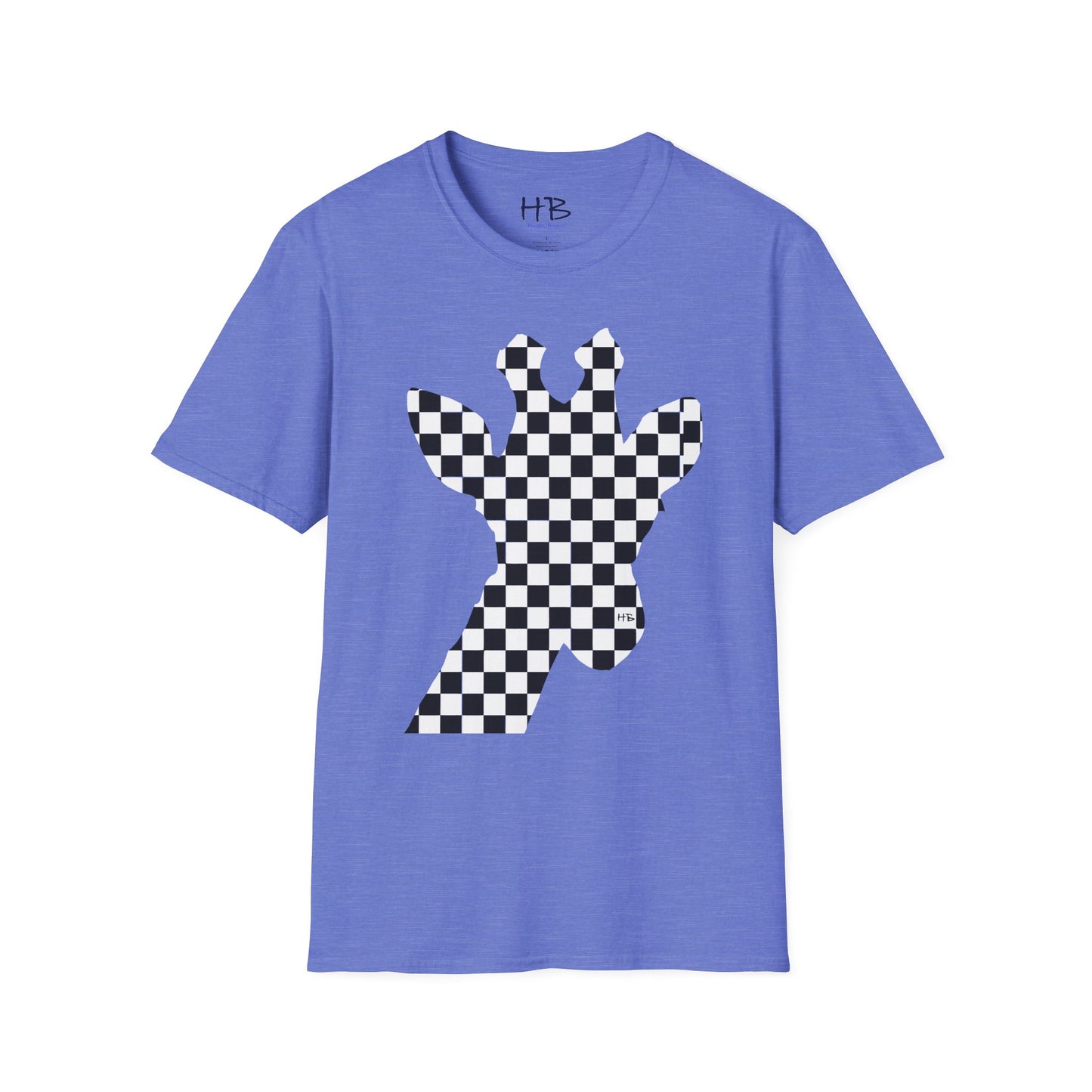 Graceful Heights: The Refined Checkered Giraffe Garment