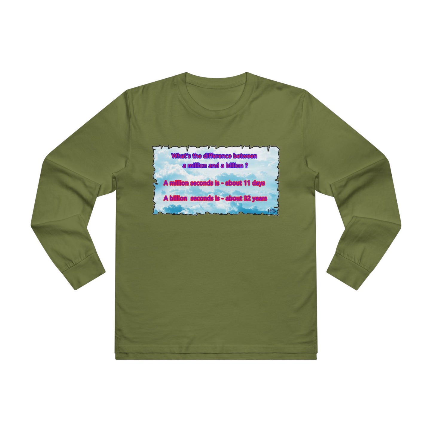 Get Yours Now -- Difference between million and billion calculated in seconds (Men's Base Longsleeve Tee - All-Season Wear)
