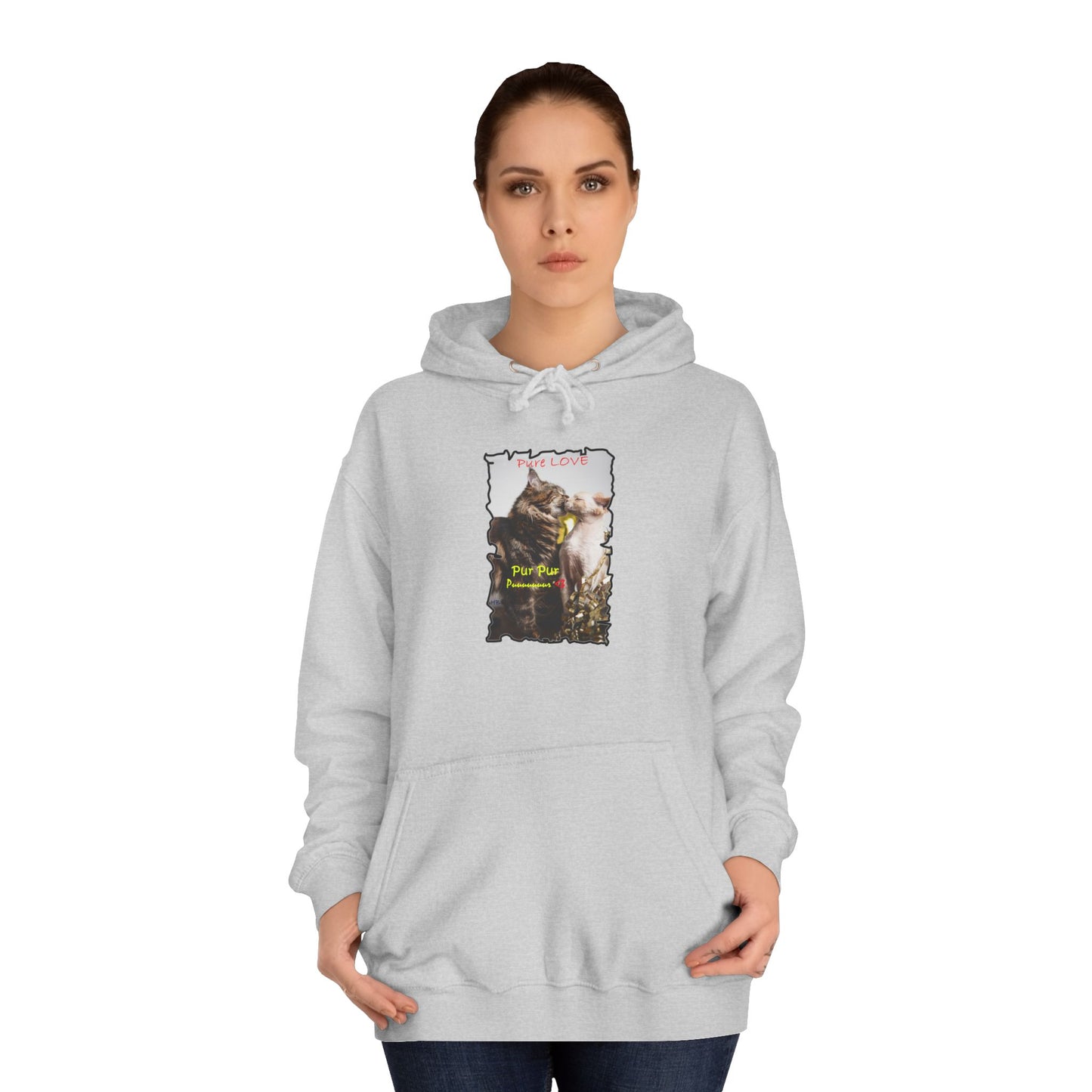 Get Yours Now -- Pure LOVE Cats kissing (Hoodie - Cozy and Durable)