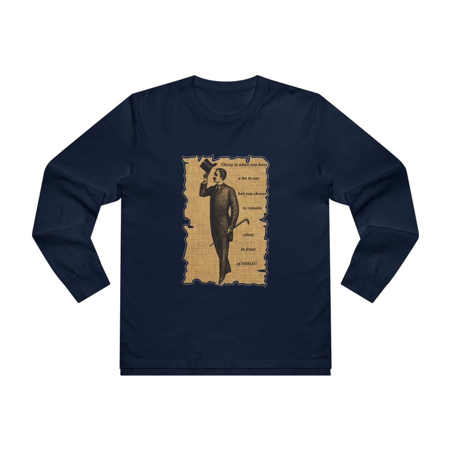 Sophisticated Vintage Silence (Men's Base Longsleeve Tee - All-Season Wear)