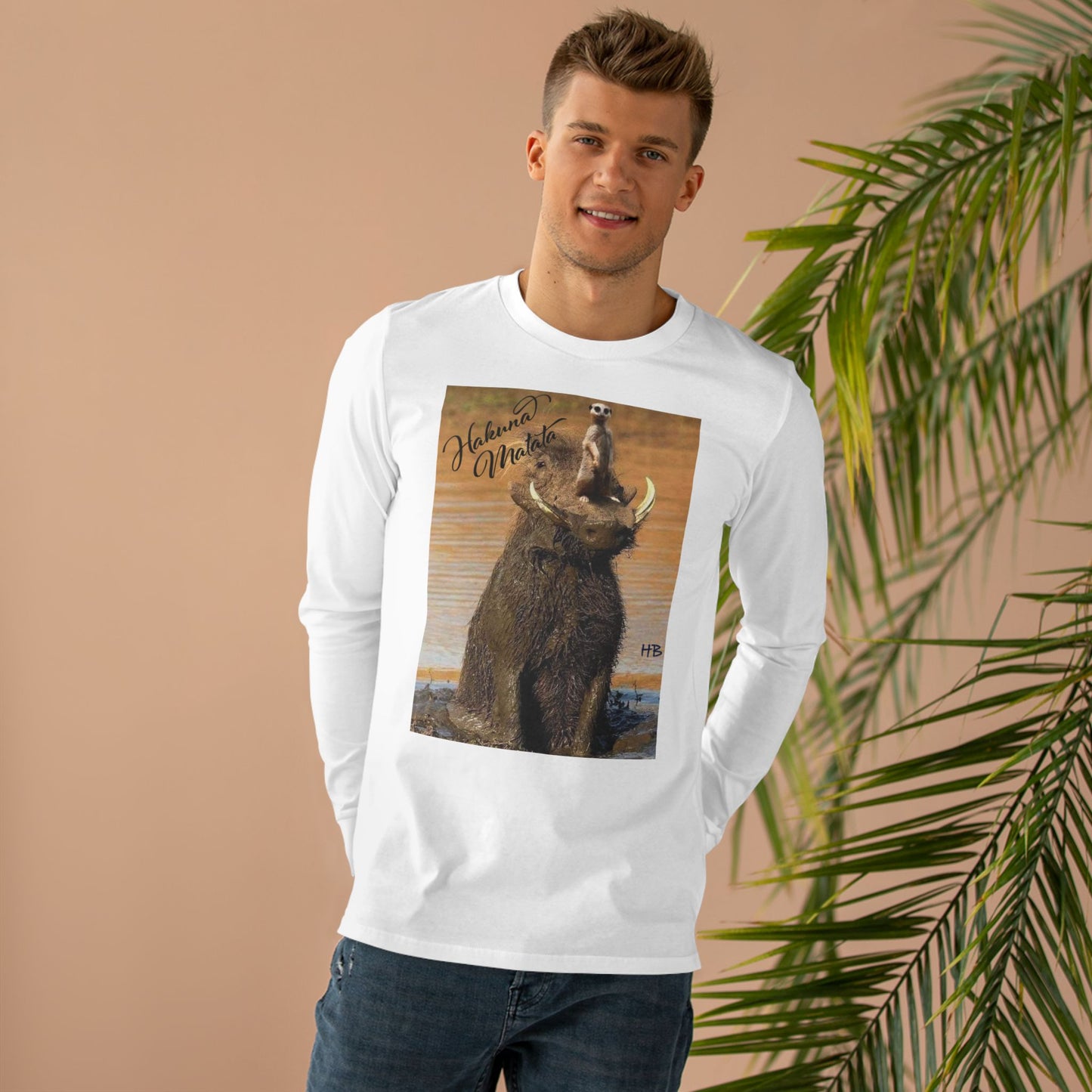 Smile Spark with Hakuna Matata Positivity Patrol Duo (Men's Base Longsleeve Tee - All-Season Wear)