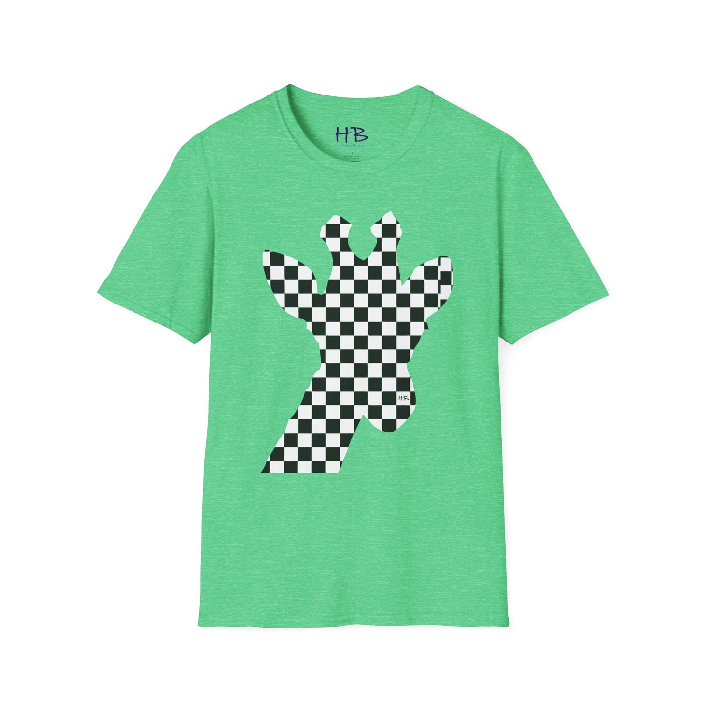 Graceful Heights: The Refined Checkered Giraffe Garment