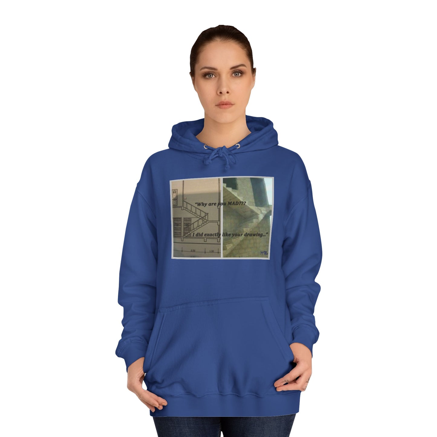 Get Yours Now -- Comical Architectural Irony Stairs Sketch (Hoodie - Cozy and Durable)