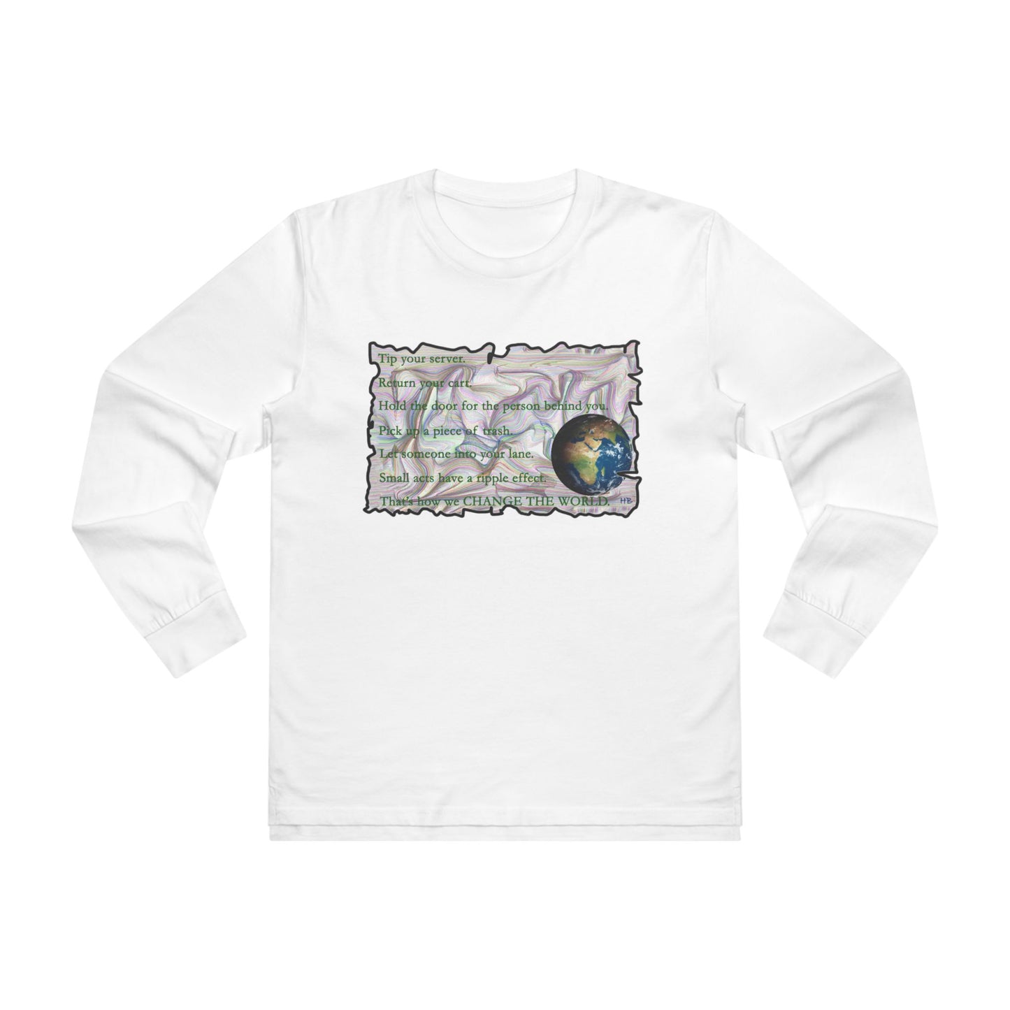 Take Action to Change the World Ripple Effect (Men's Base Longsleeve Tee - All-Season Wear)