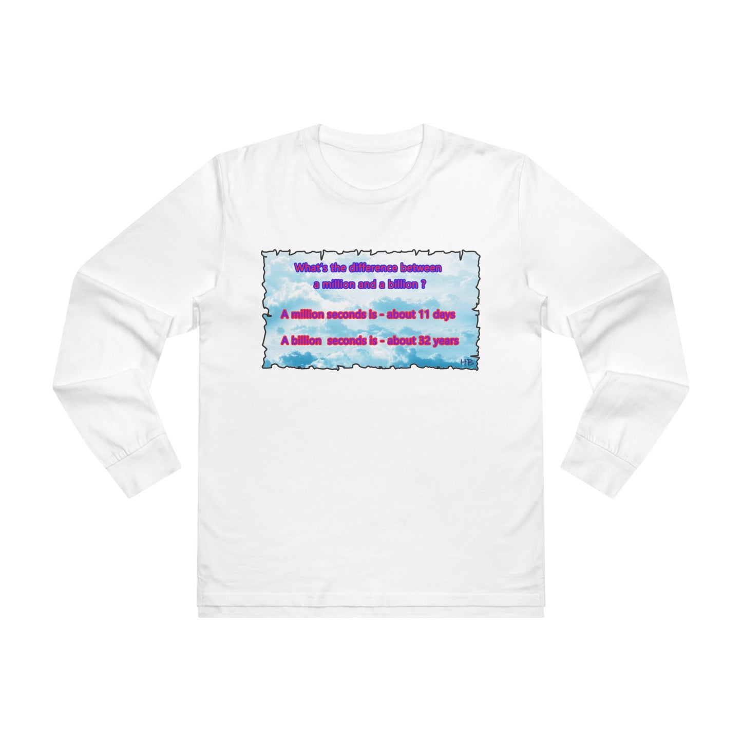 Get Yours Now -- Difference between million and billion calculated in seconds (Men's Base Longsleeve Tee - All-Season Wear)