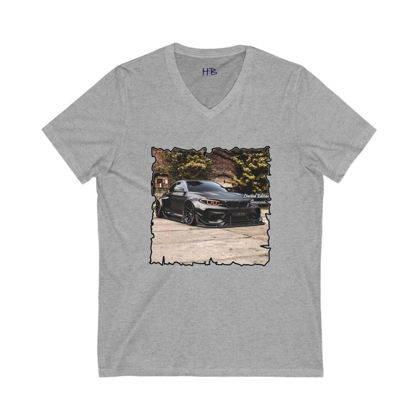 Customized grey Limited Edition BMW M3 (Unisex Jersey Short Sleeve V-neck - Comfortable Everyday Wear)