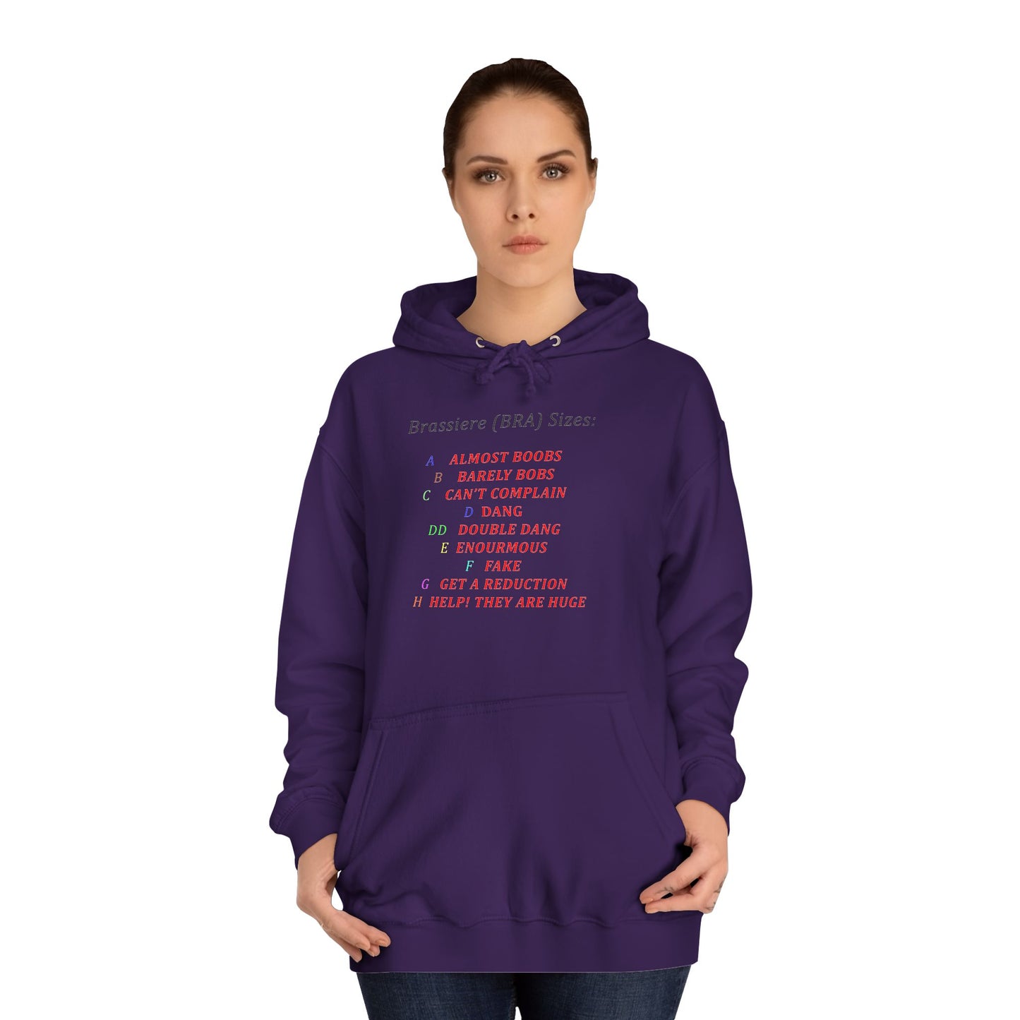 Get Yours Now -- Humorous Bra Sizing Chart (Hoodie - Cozy and Durable)