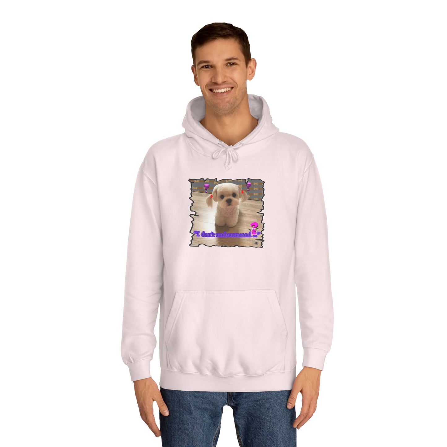 Baby Bichon Maltese with cluelessness innocent look "I don't undoustaaaand" (Hoodie - Cozy and Durable)