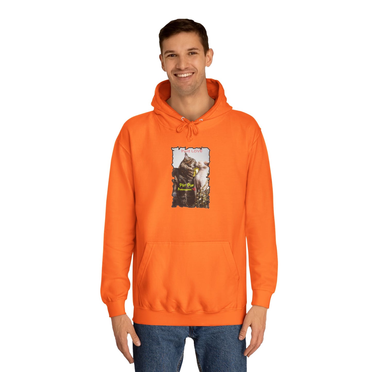 Get Yours Now -- Pure LOVE Cats kissing (Hoodie - Cozy and Durable)