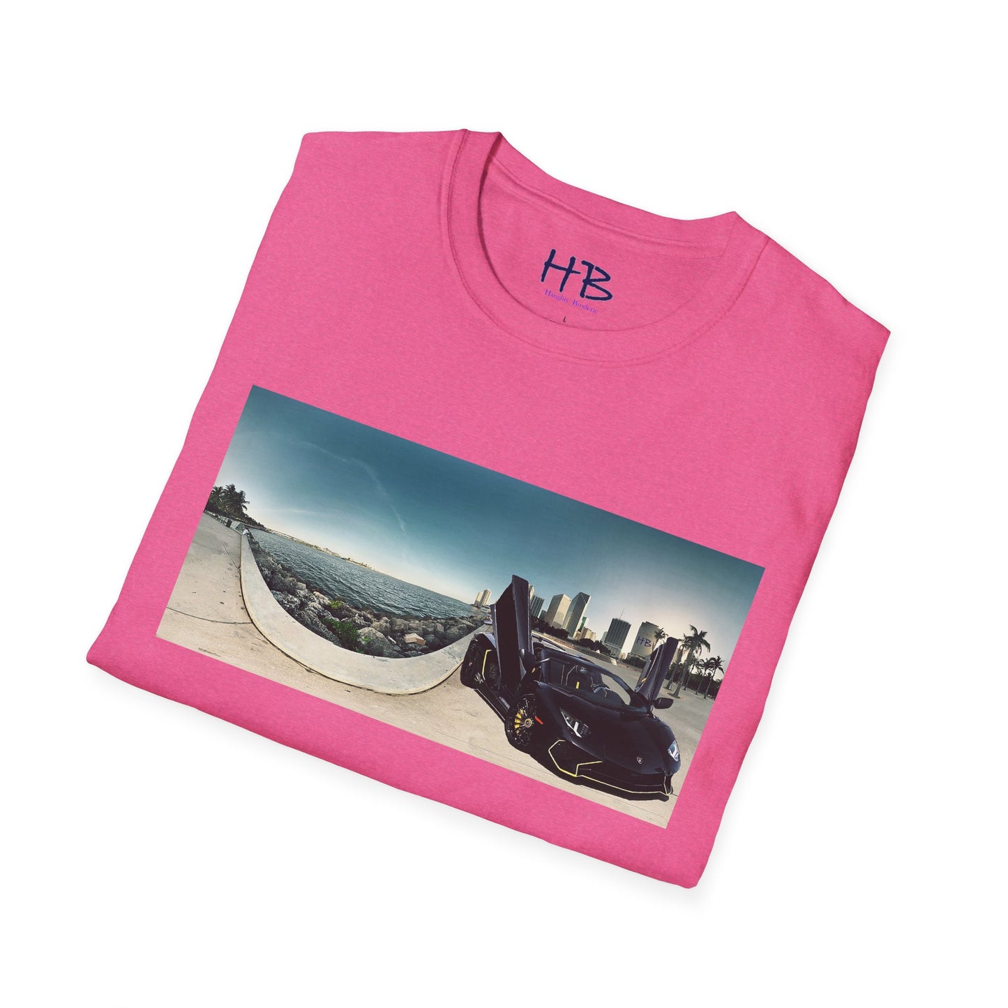 Black Lamborghini Aventador giving back to ocean in downtown