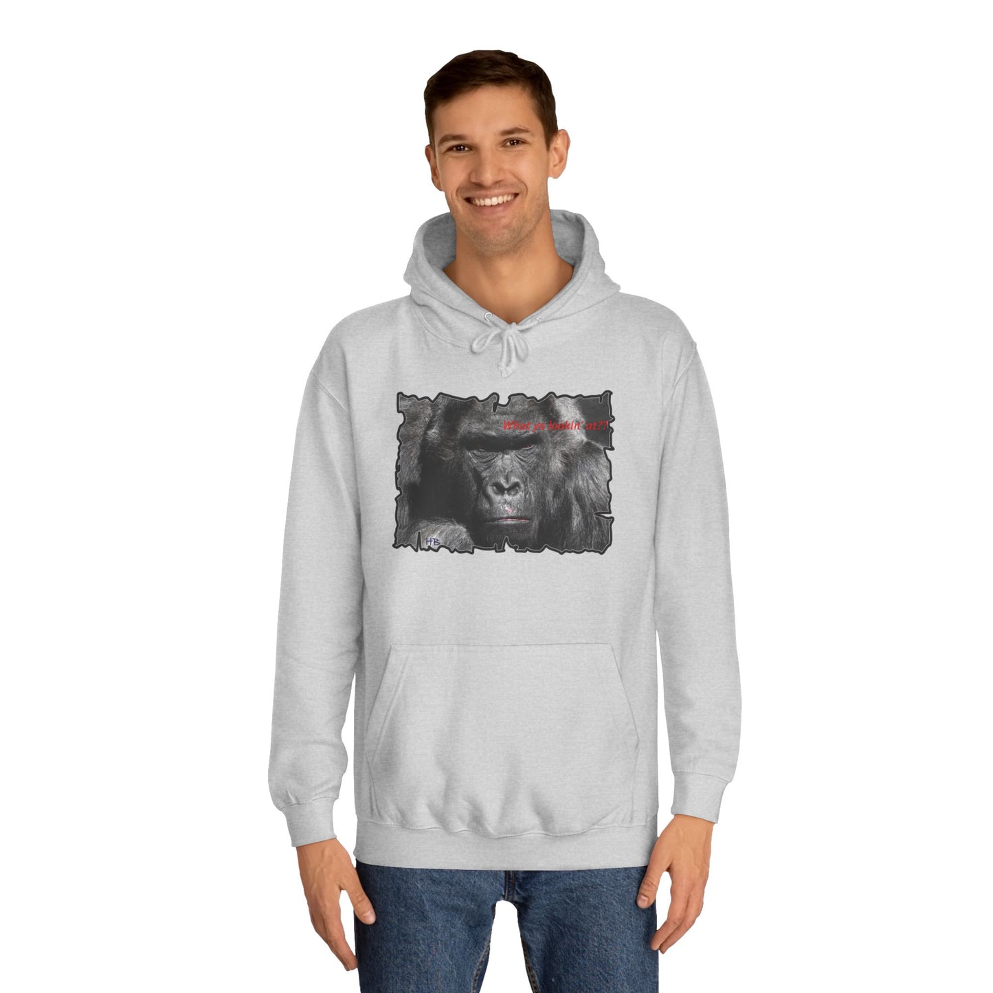 Get Yours Now -- Fearless Fierce Frown and Bold Gorilla Power What ya lookin' at? (Hoodie - Cozy and Durable)