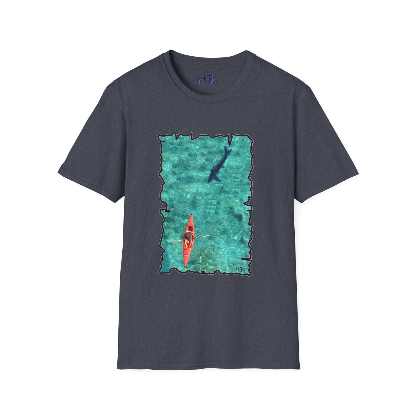 Captivating Aquatic Encounter: Dive into Excitement with Our Kayaking and Shark Exploration Tee Shirt