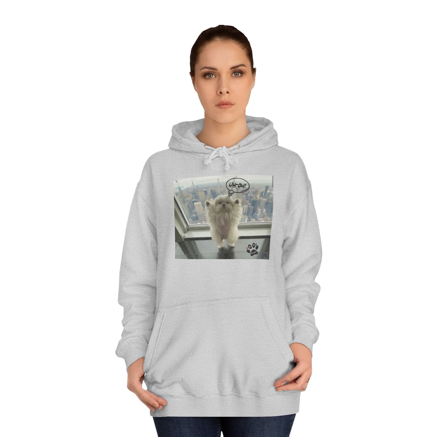 Bichon Maltese paws in the air in trouble with K9 dog patrol (Hoodie - Cozy and Durable)